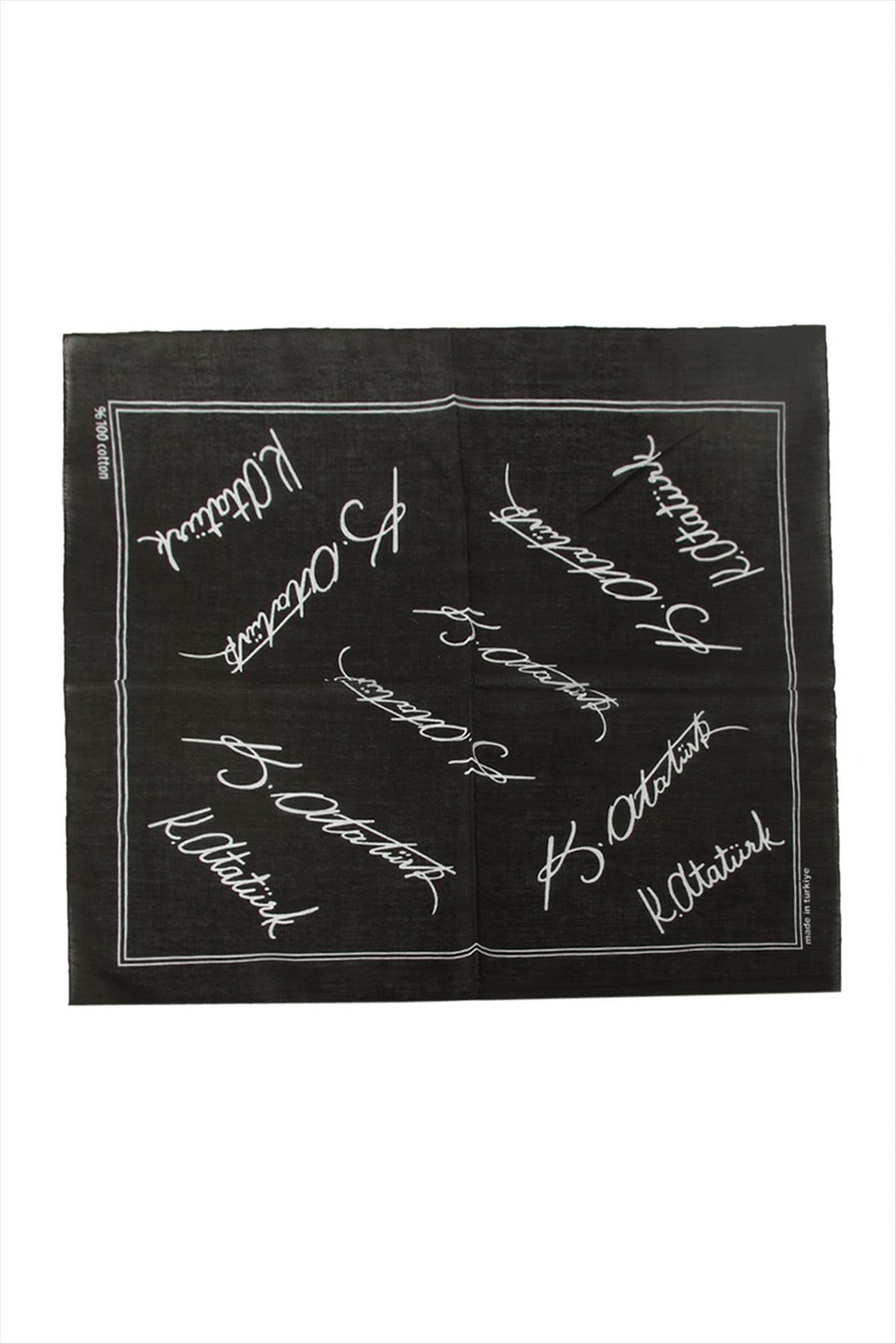 Atatürk İmzalı Desenli Bandana 50*50