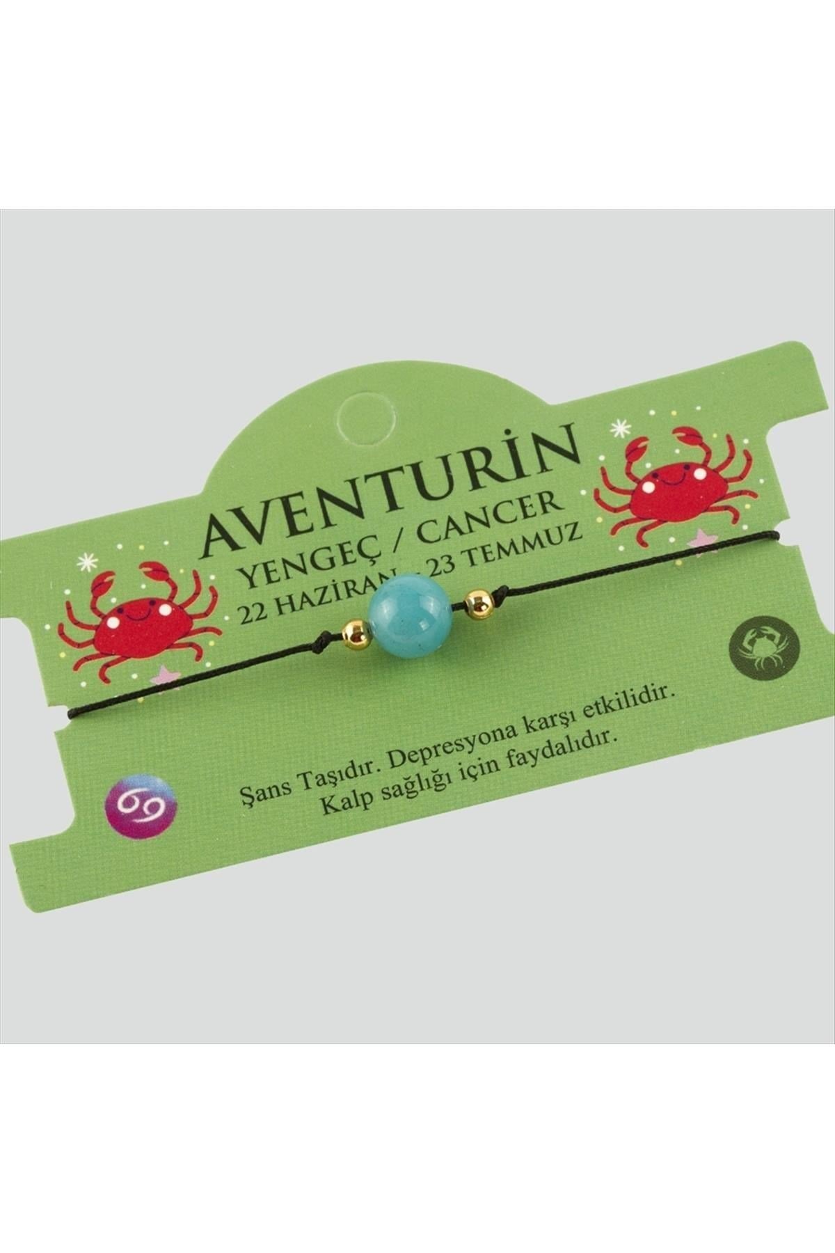 Aventurin Doğal Taşlı Yengeç Burç Bileklik