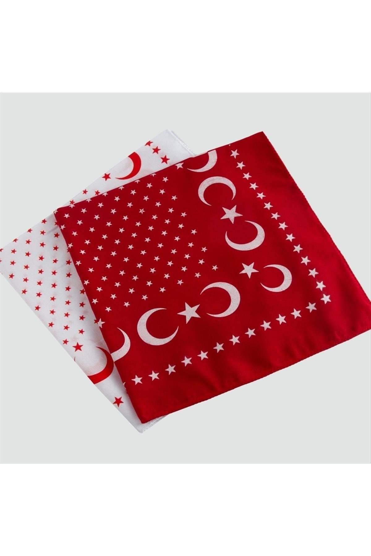 Ay Yıldız Desenli Bandana 50*50