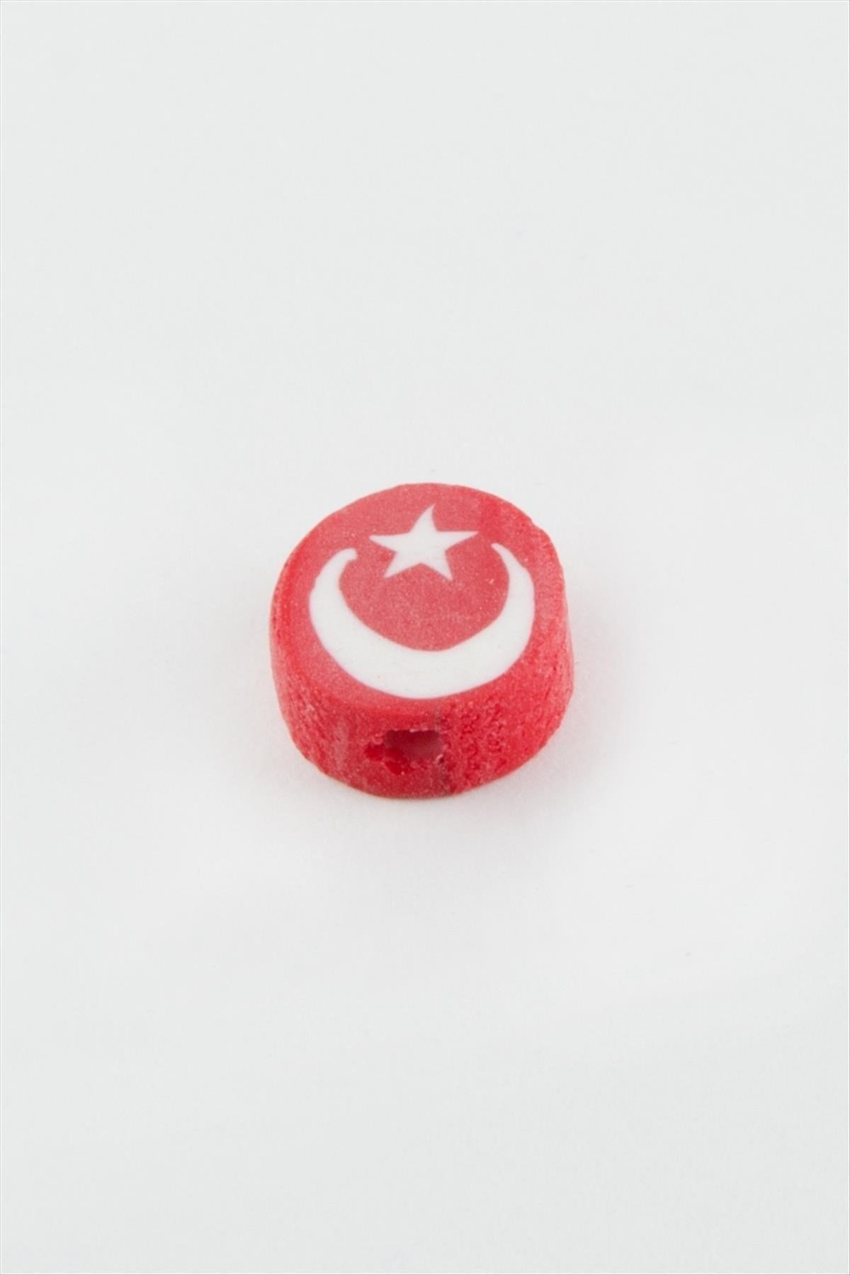 Ay Yıldız Desenli Fimo Boncuk 100 Adet
