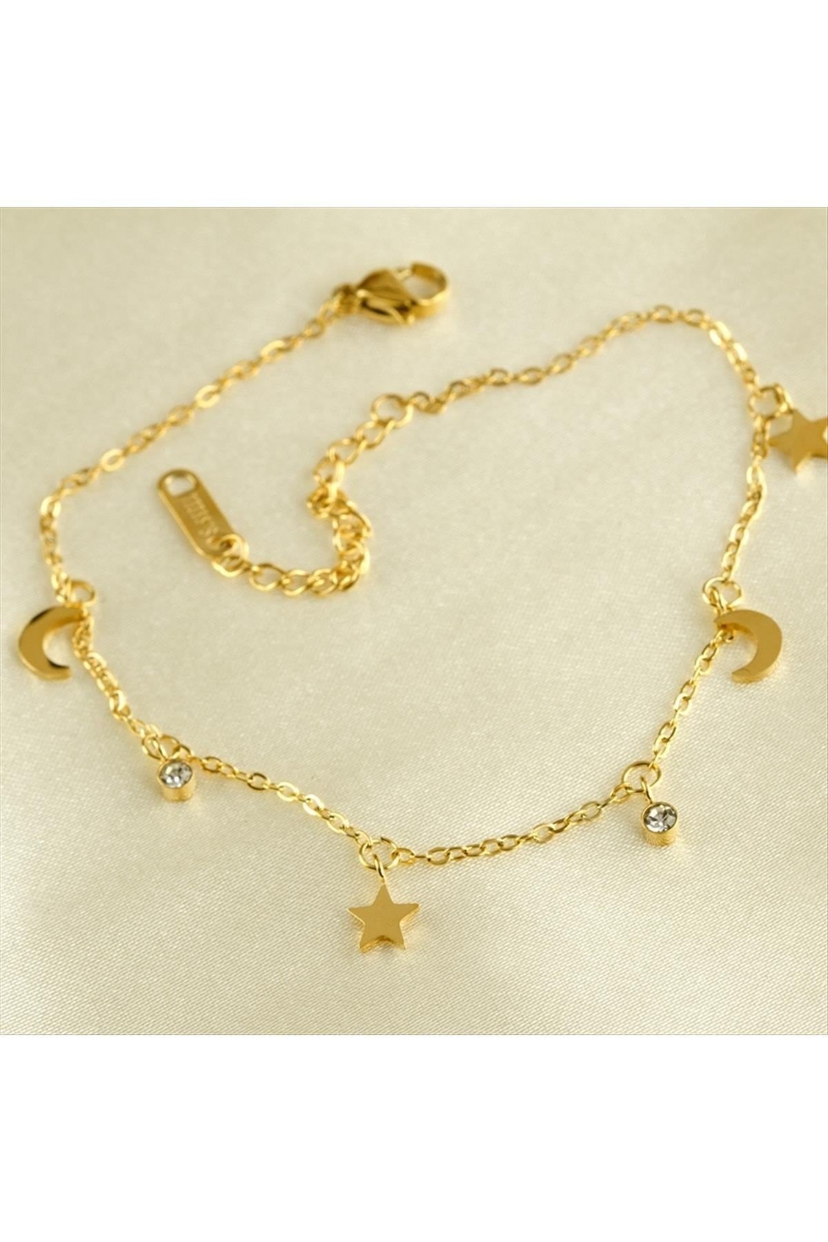 Ay Yıldız Figürlü Lüks Çelik Halhal