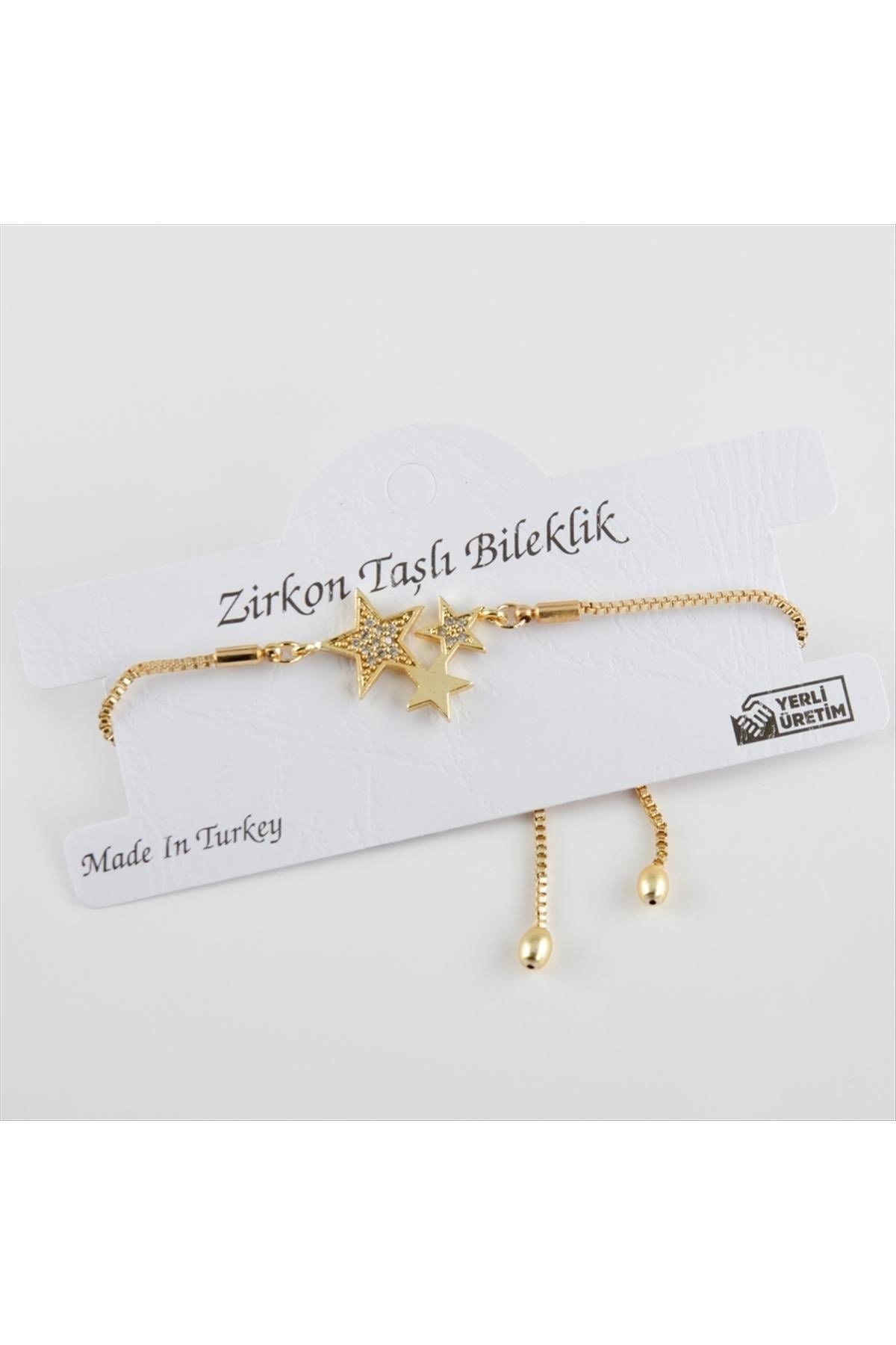 Ay Yıldız Figürlü Zirkon Taşlı Asansörlü Bileklik