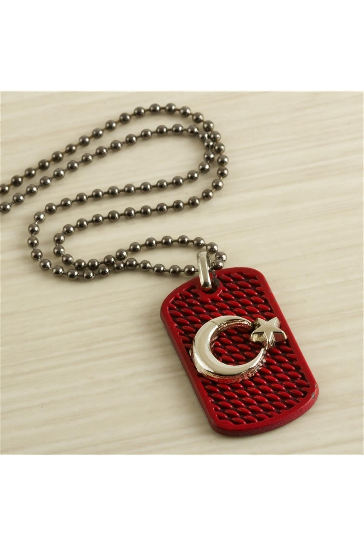 Ay Yıldız Metal Erkek Kolye