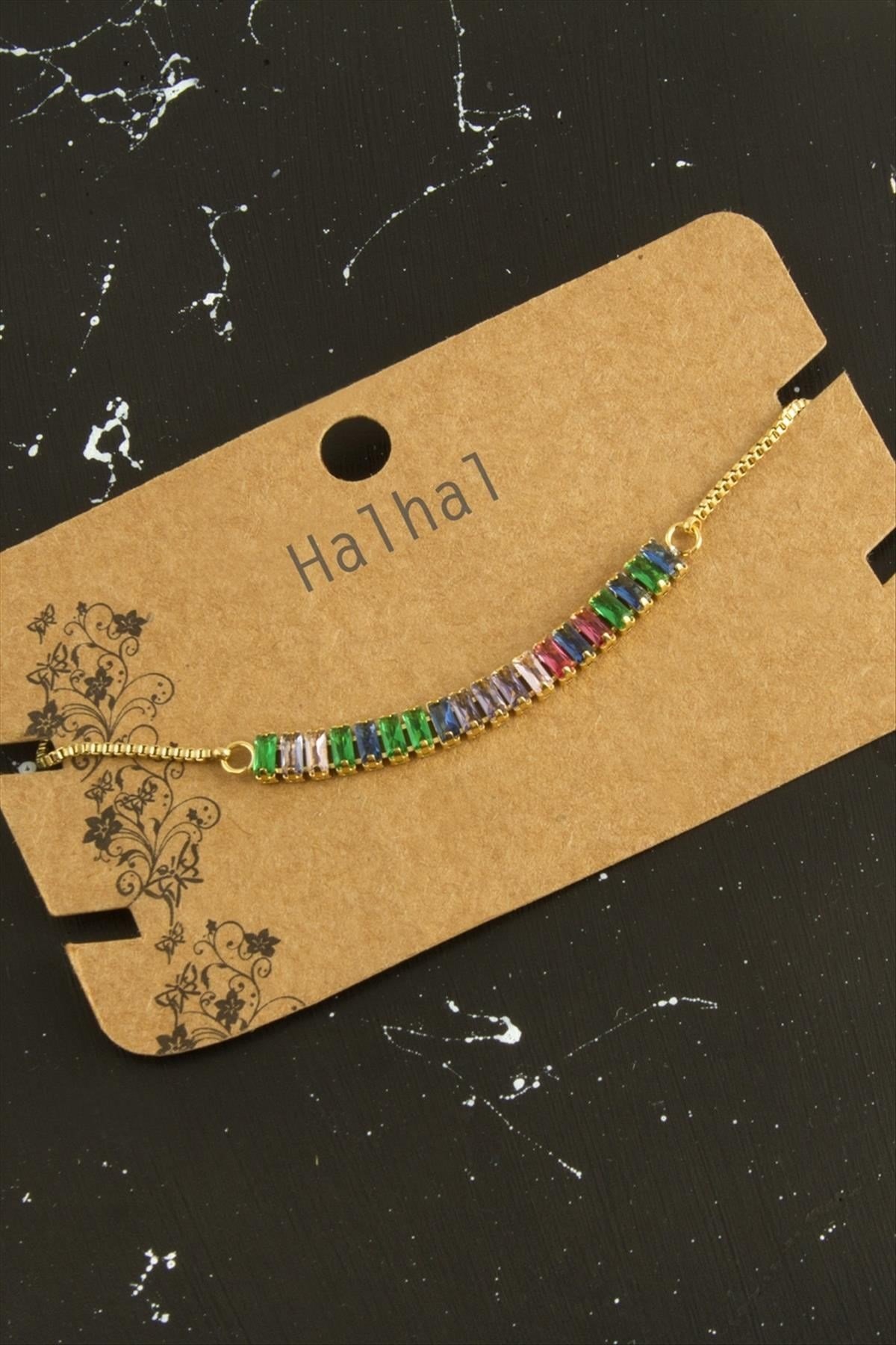 Baget Taşlı Lüks Çelik Halhal