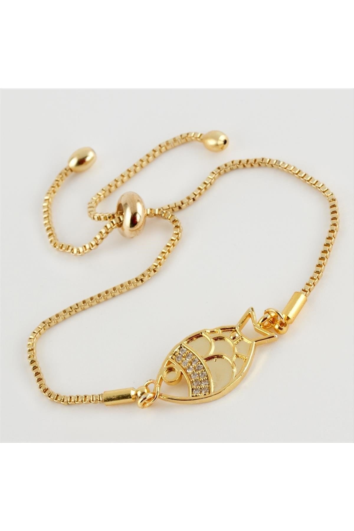 Balık Figürlü Zirkon Taşlı Asansörlü Bileklik