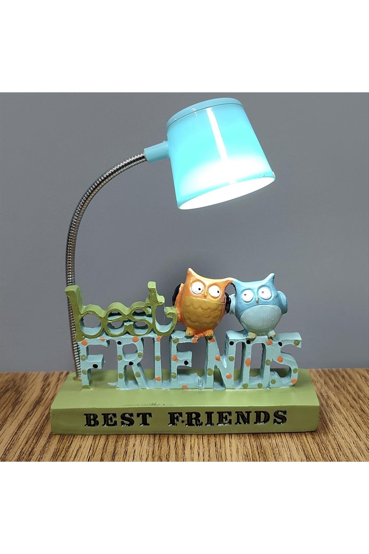 Best Friends Yazılı Baykuş Masa Lambası