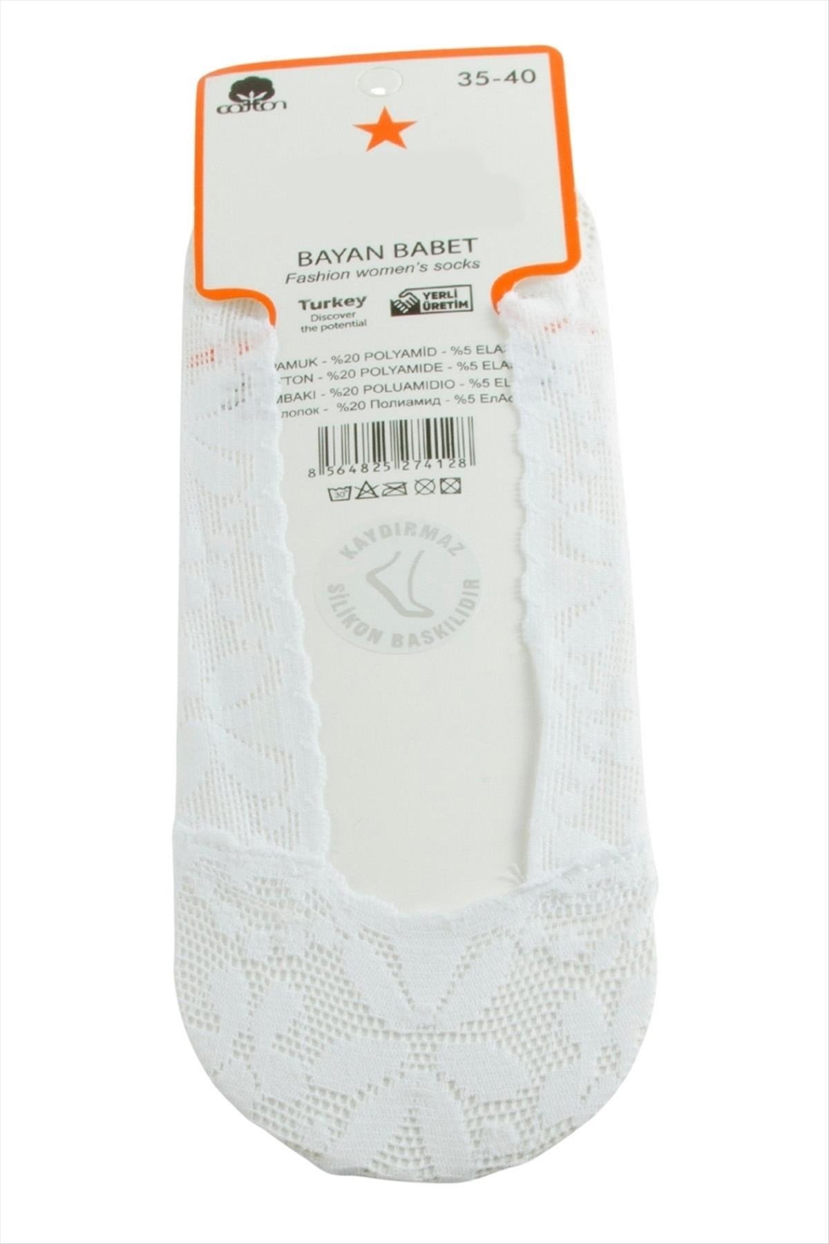 Çiçek Dantel Babet Çorap