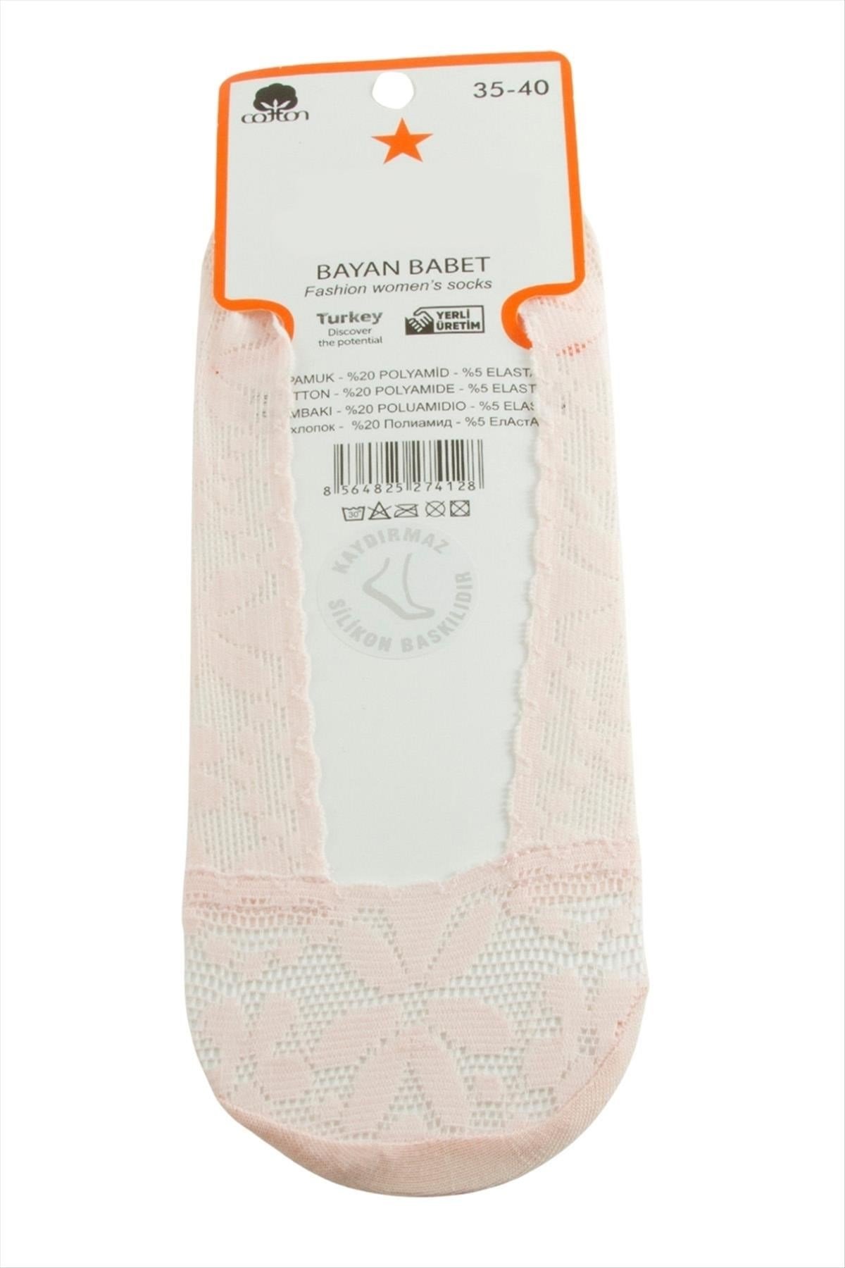 Çiçek Dantel Babet Çorap