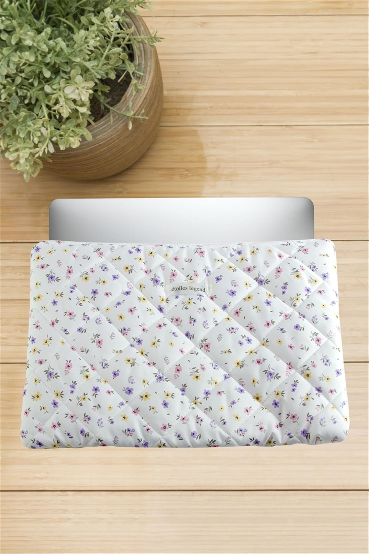 Çiçek Desenli Labtop Bilgisayar Çantası 13*14 inç