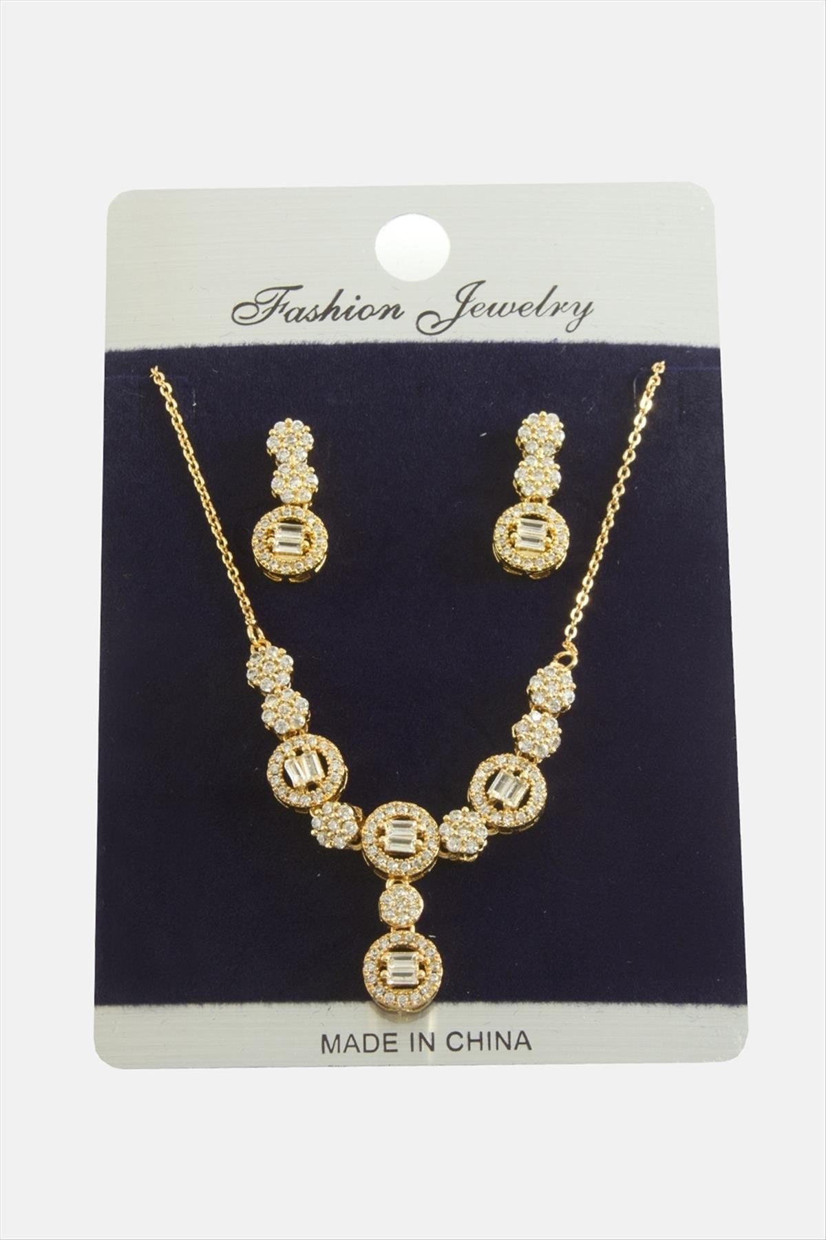 Çiçek Zirkon Taşlı Set Kolye