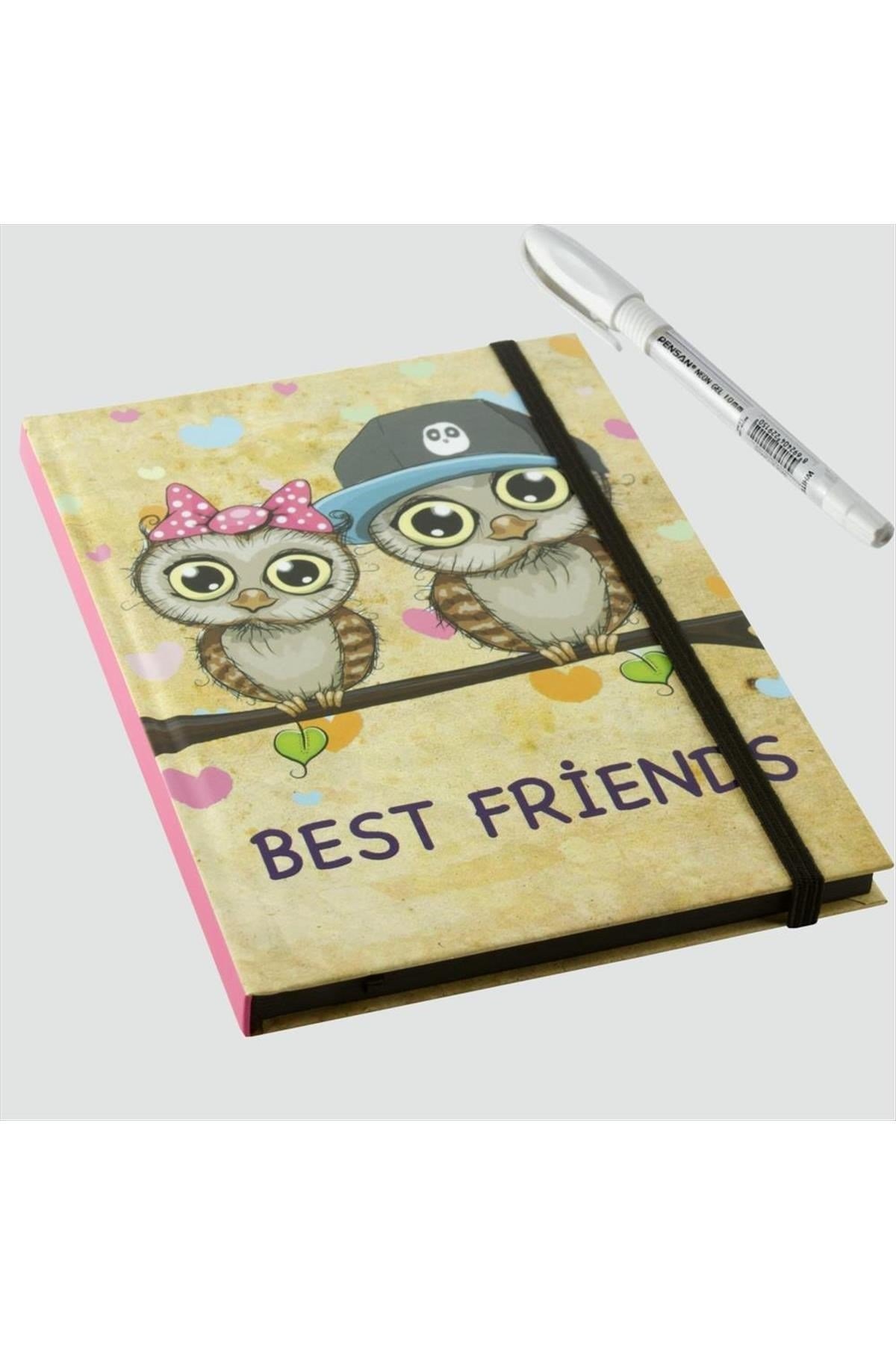 Çift Baykuş Figürlü Özel Tasarım Defter ve Kalem