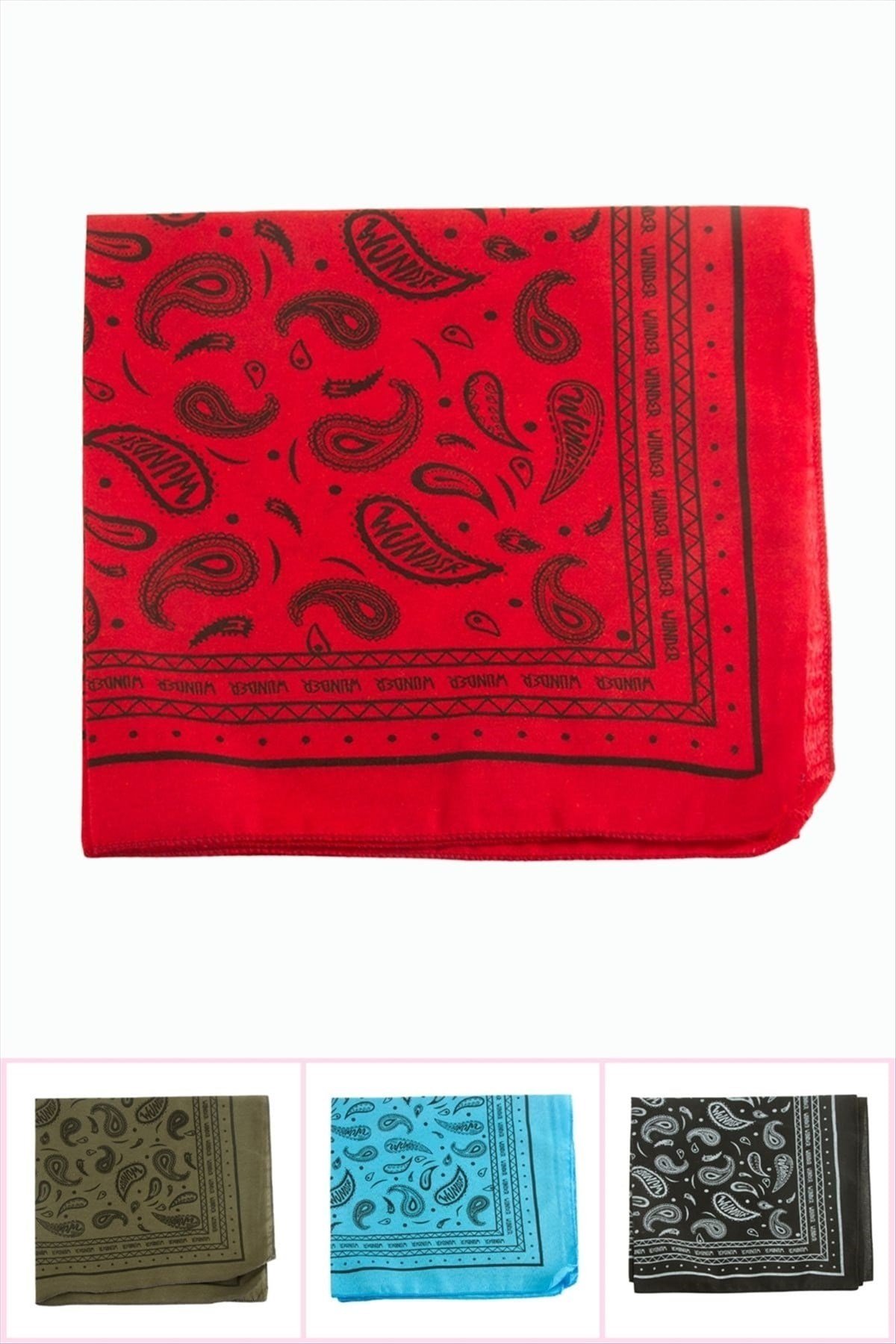 Çini Desenli Keten Bandana 50*50