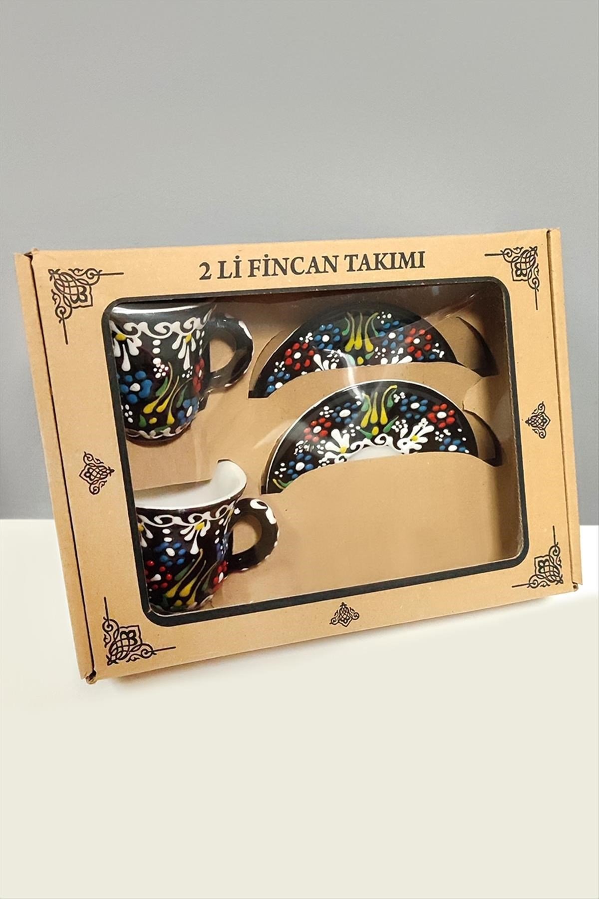 Çini Desenli Seramik İkili Fincan Takımı