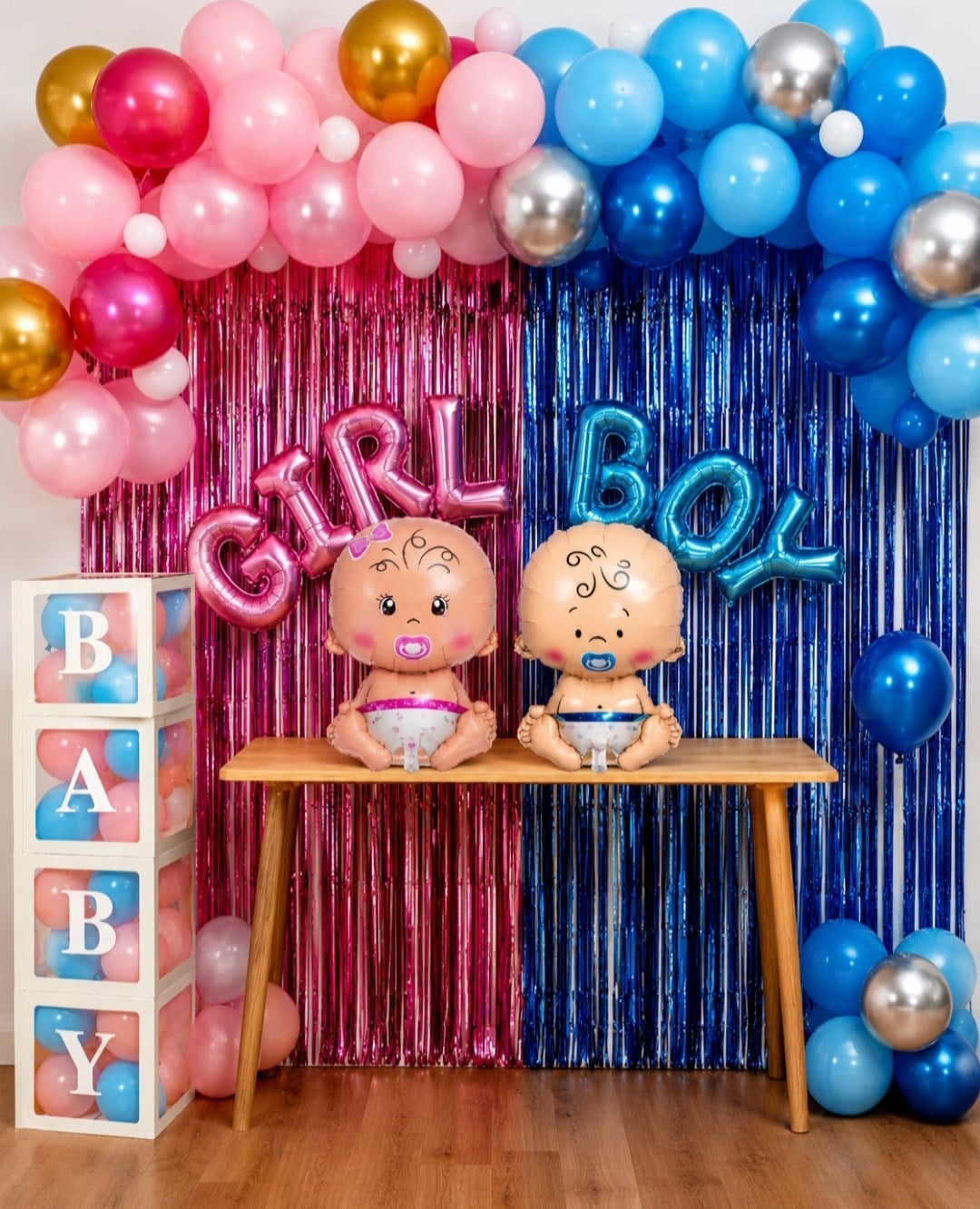CİNSİYET BELİRLEME PARTİ SETİ - KIZ MI ? ERKEK Mİ? - 4 ADET BABY YAZILI BALON KUTUSU