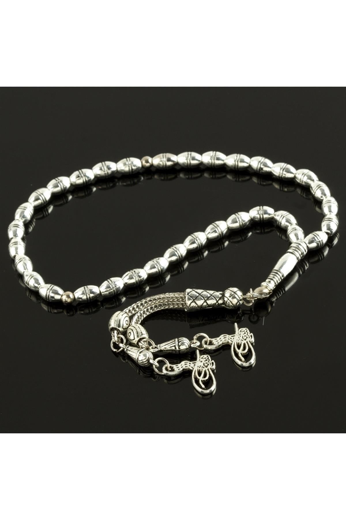 Çizgili Oval Metal Tesbih 0,6 mm