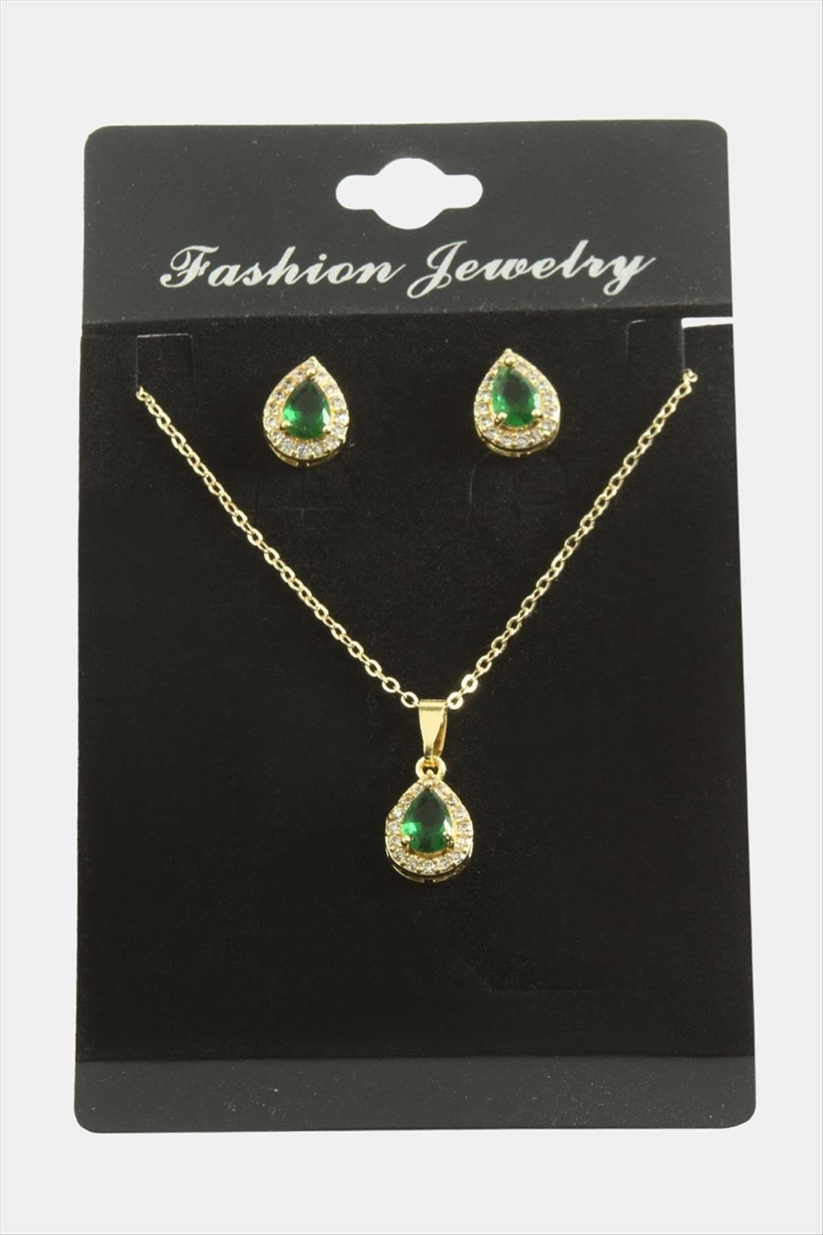 Damla Zirkon Taşlı Set Kolye