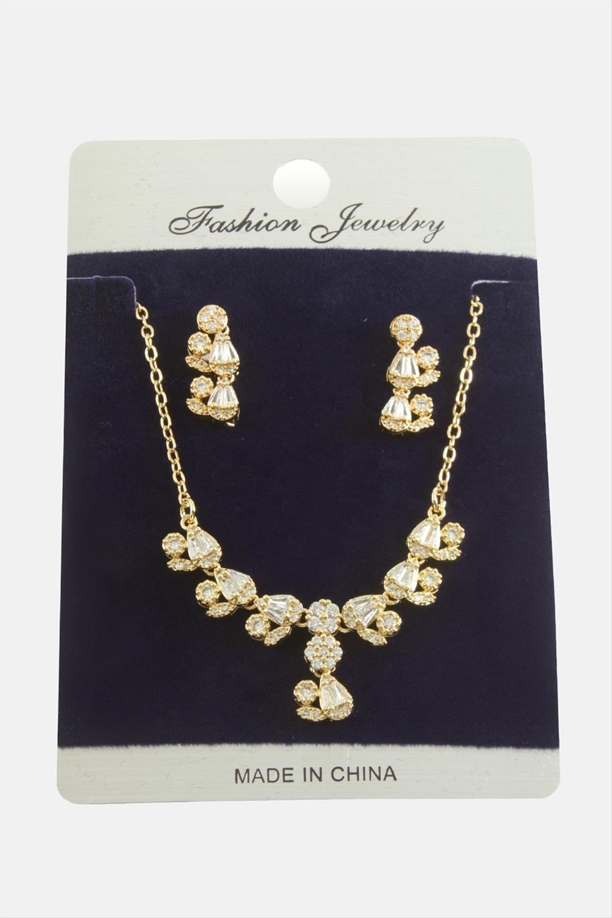 Damla Zirkon Taşlı Set Kolye