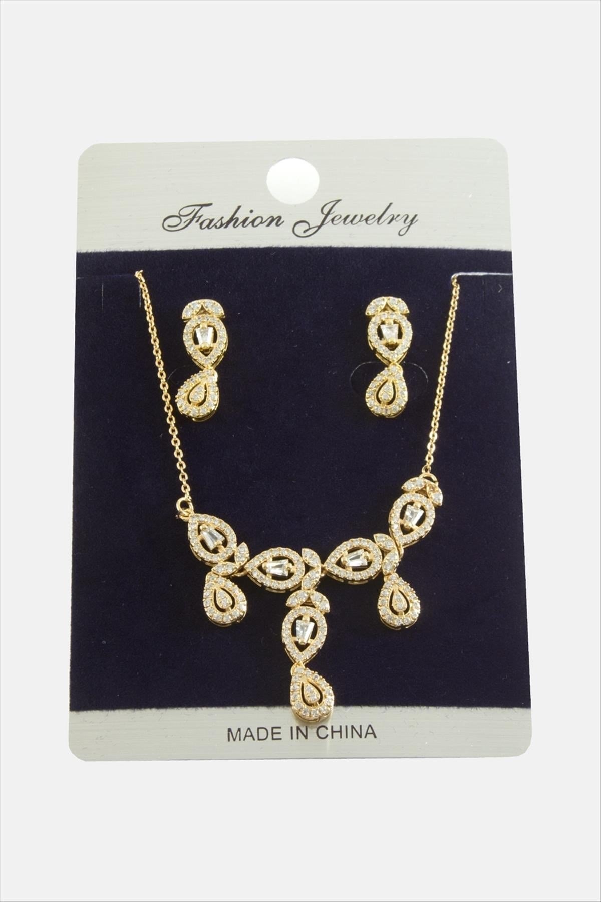 Damla Zirkon Taşlı Set Kolye