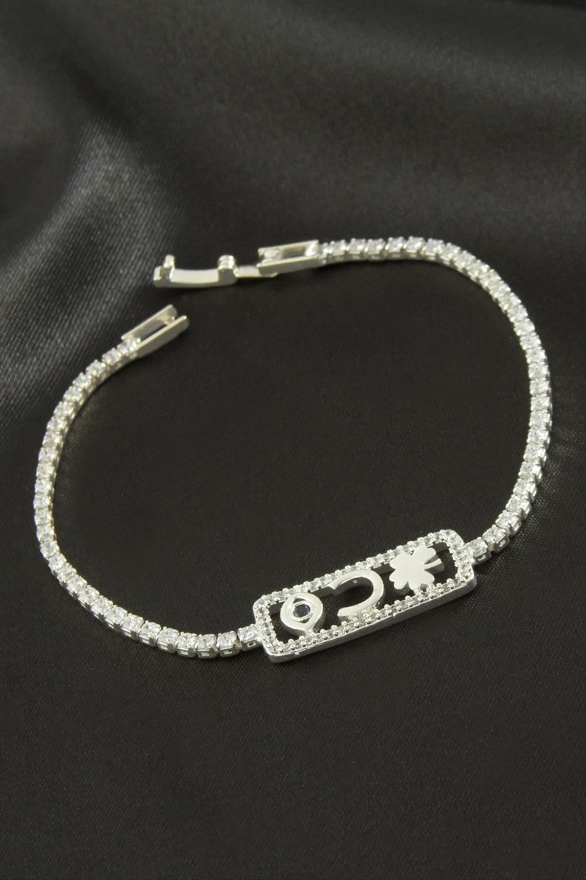 Dikdörgen Zirkon Taşlı Çocuk Bileklik 16 cm