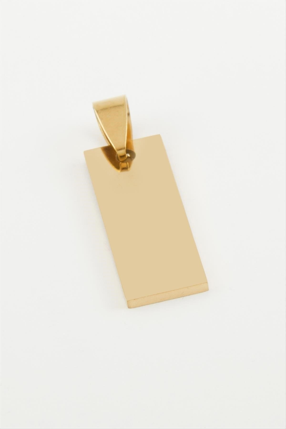 Dikdörtgen İsim Yazılabilir Çelik Kolye Ucu 1*3 cm