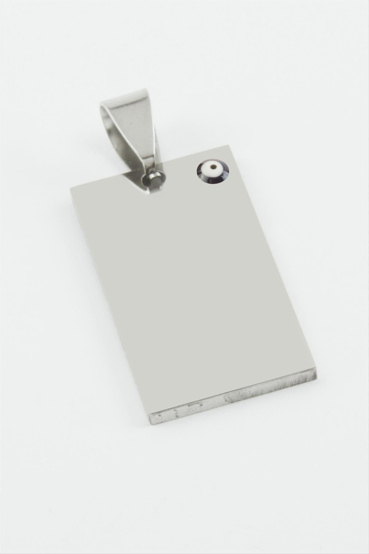 Dikdörtgen İsim Yazılabilir Çelik Kolye Ucu 1,8*2,5 cm