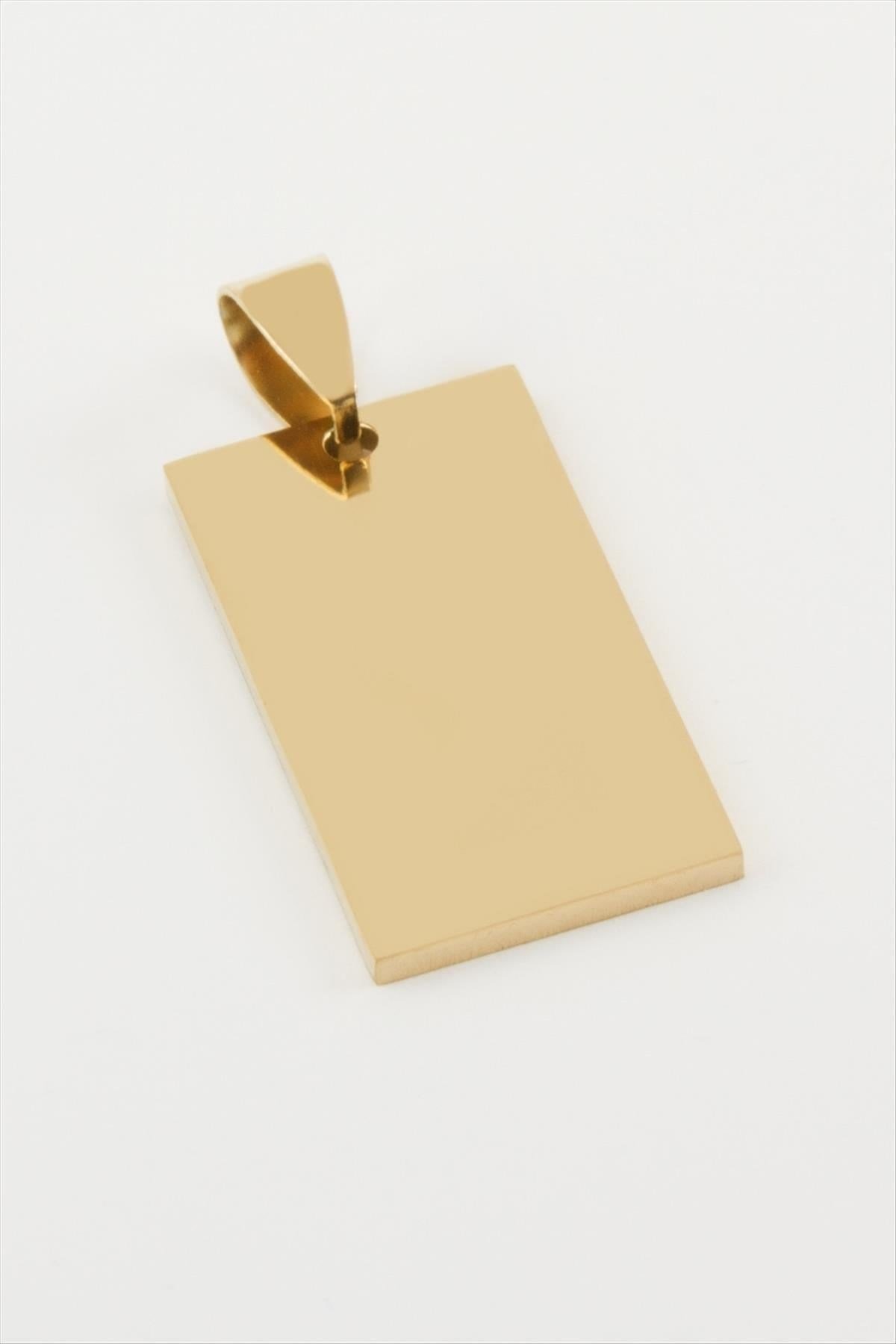 Dikdörtgen İsim Yazılabilir Çelik Kolye Ucu 2*3 cm