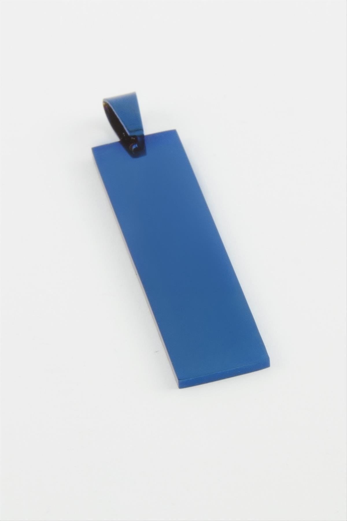 Dikdörtgen İsim Yazılabilir Çelik Kolye Ucu 1*4 cm