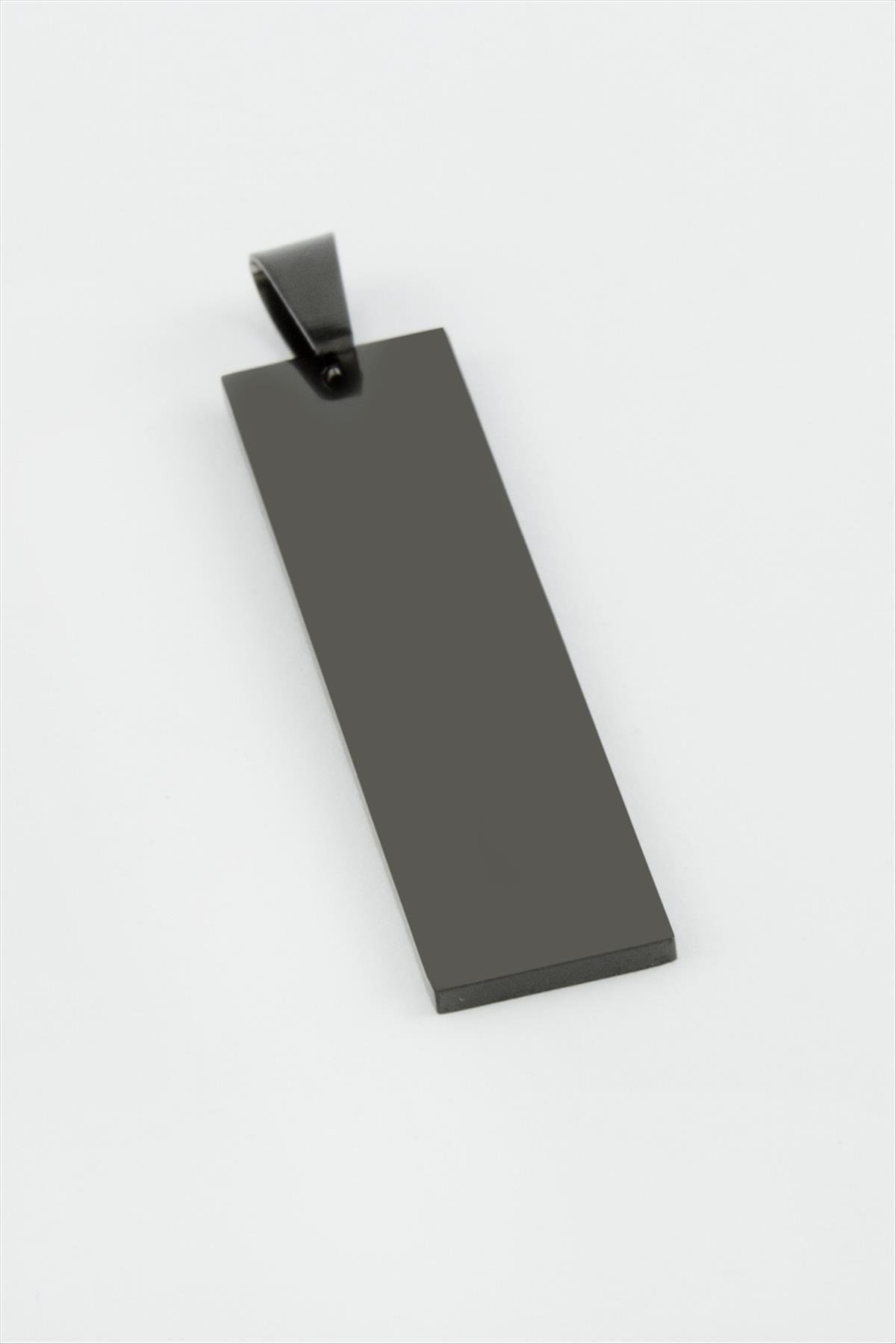 Dikdörtgen İsim Yazılabilir Çelik Kolye Ucu 1*4 cm