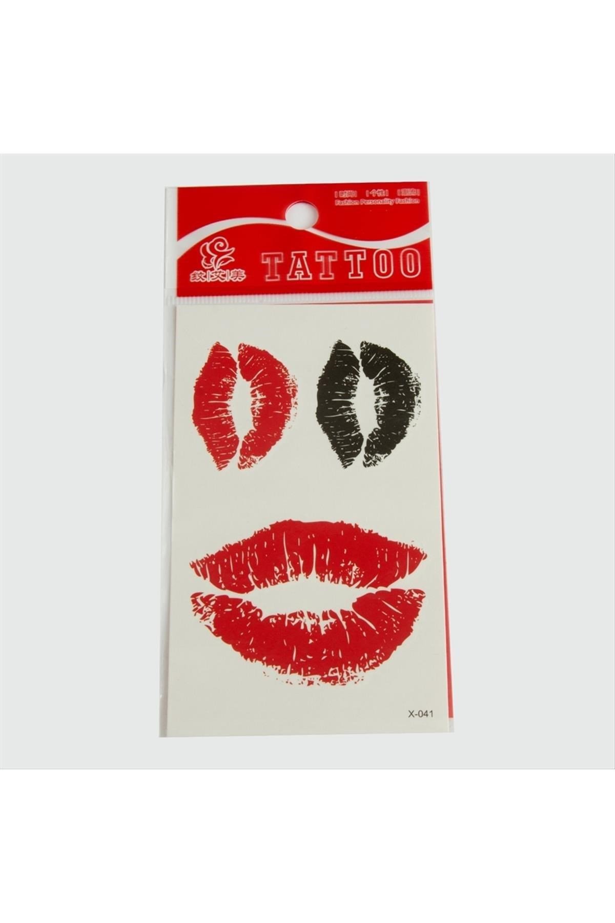 Dudak Tattoo Dövme Sticker Küçük