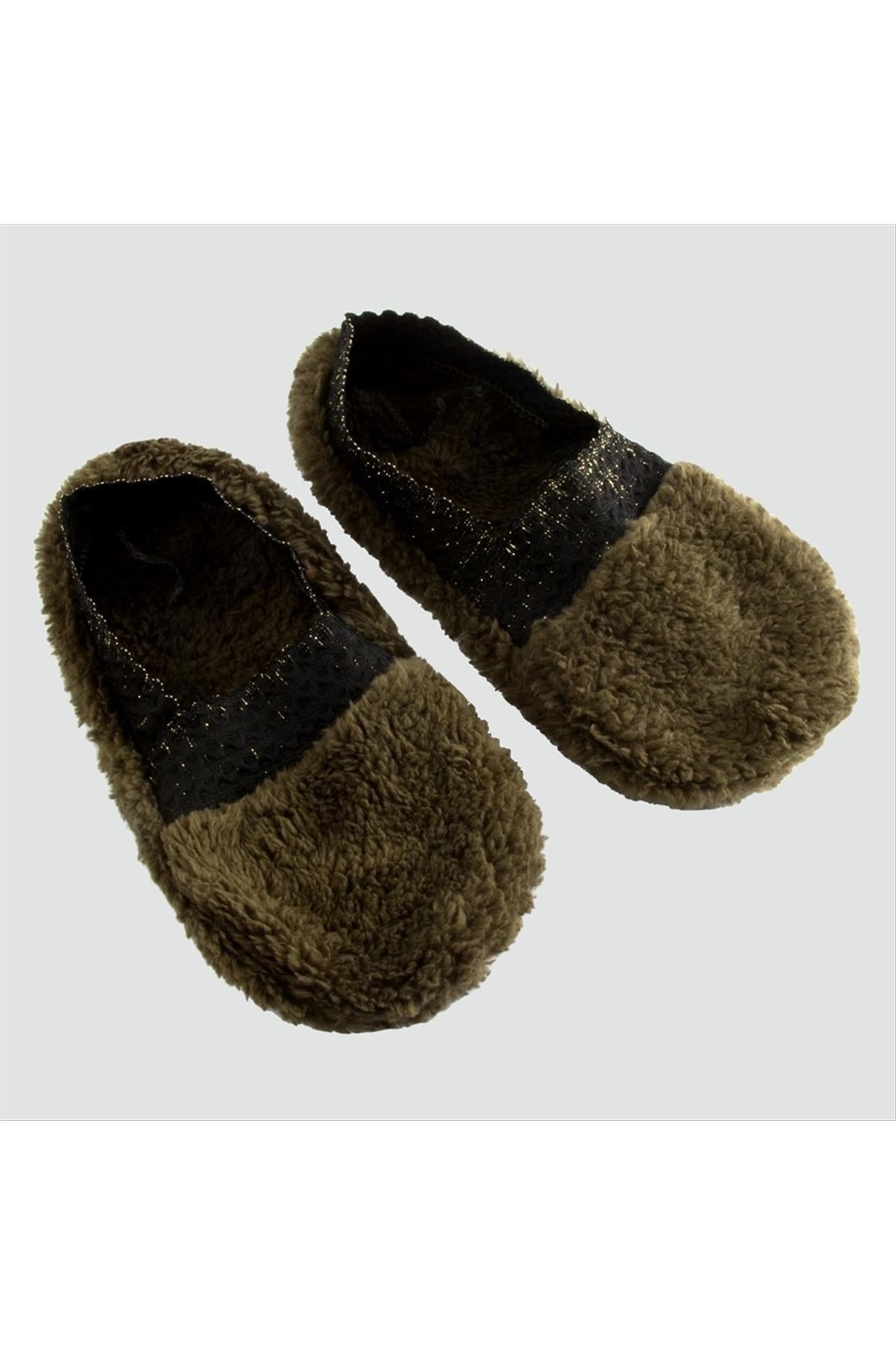 Düz Renkli Peluş Babet 35-40