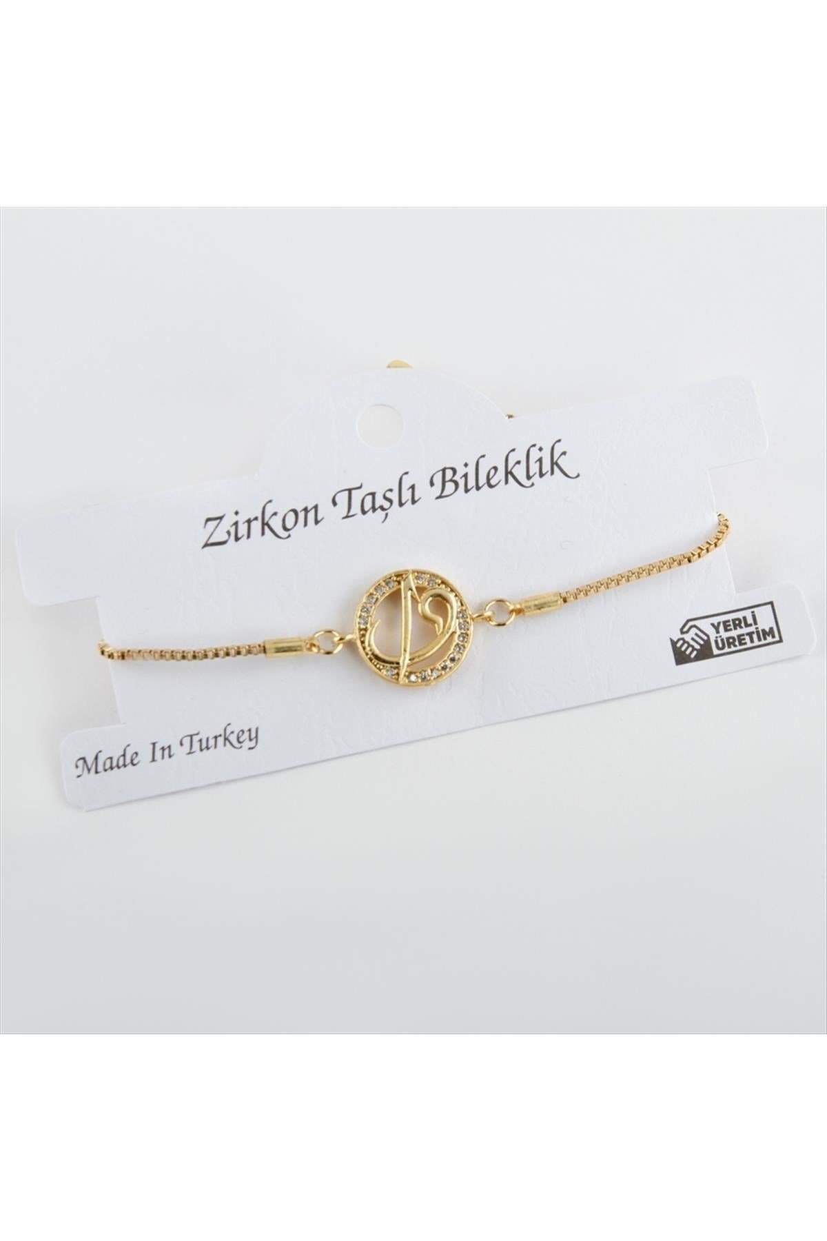 Elif Vav Figürlü Zirkon Taşlı Asansörlü Bileklik