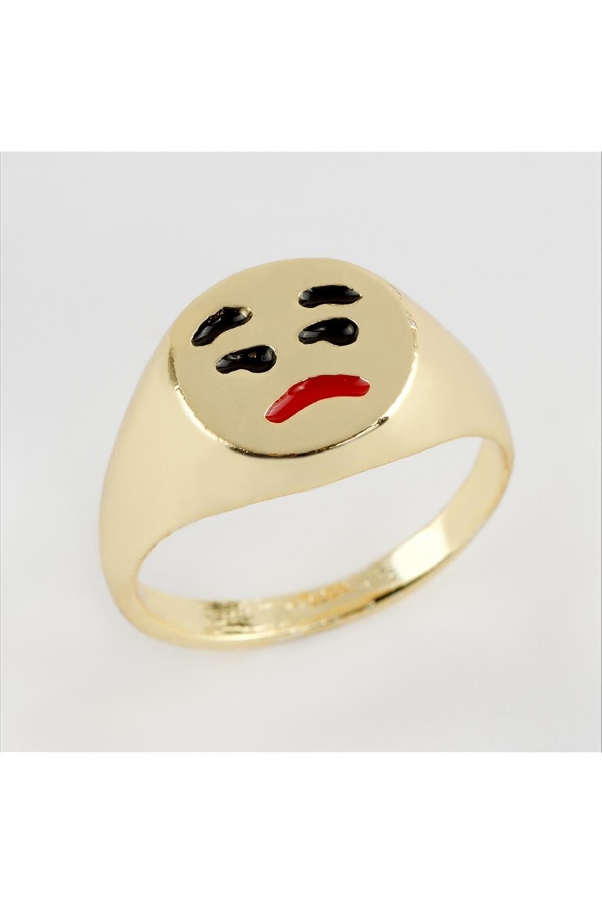 Emoji Figürlü Metal Yüzük