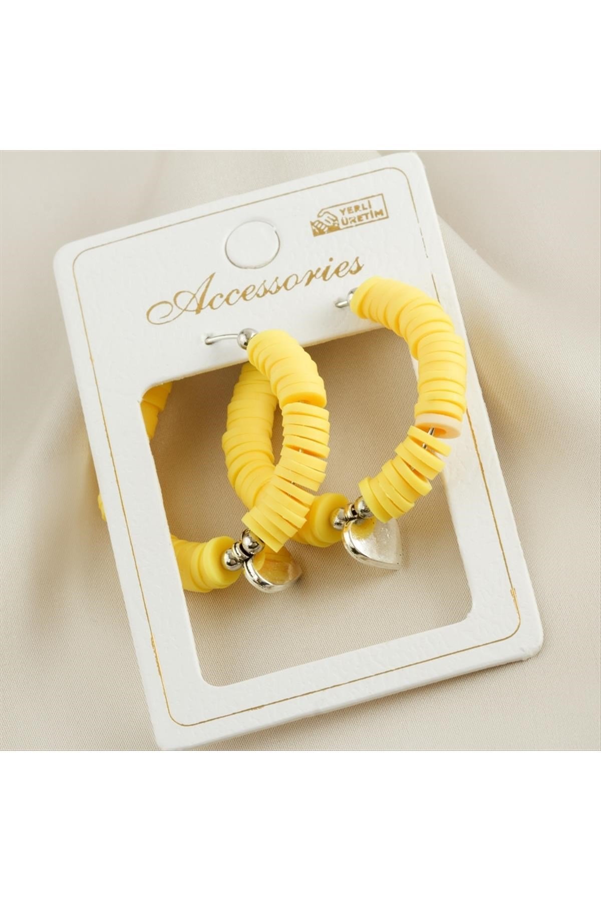 Fimo Boncuk Halka Küpe 3 cm