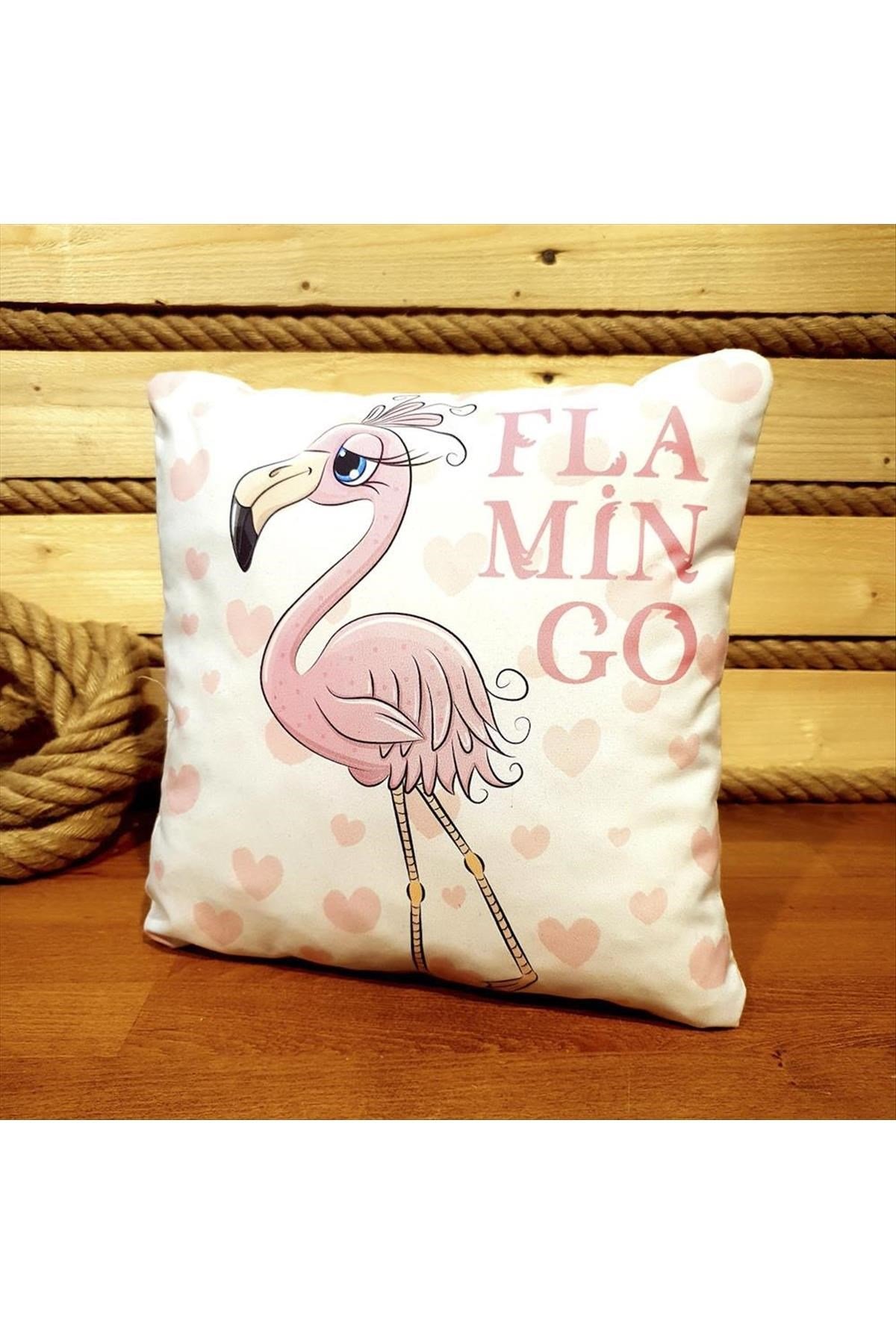 Flamingo Figürlü Puf Yastık