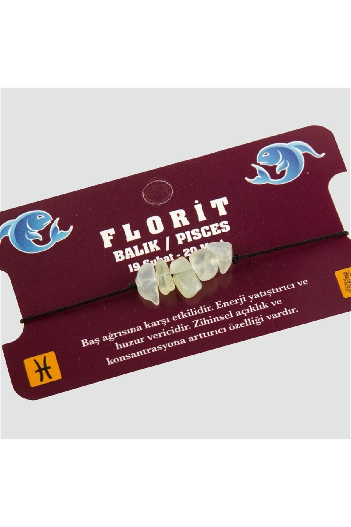 Florit Doğal Taşlı Balık Burç Bileklik