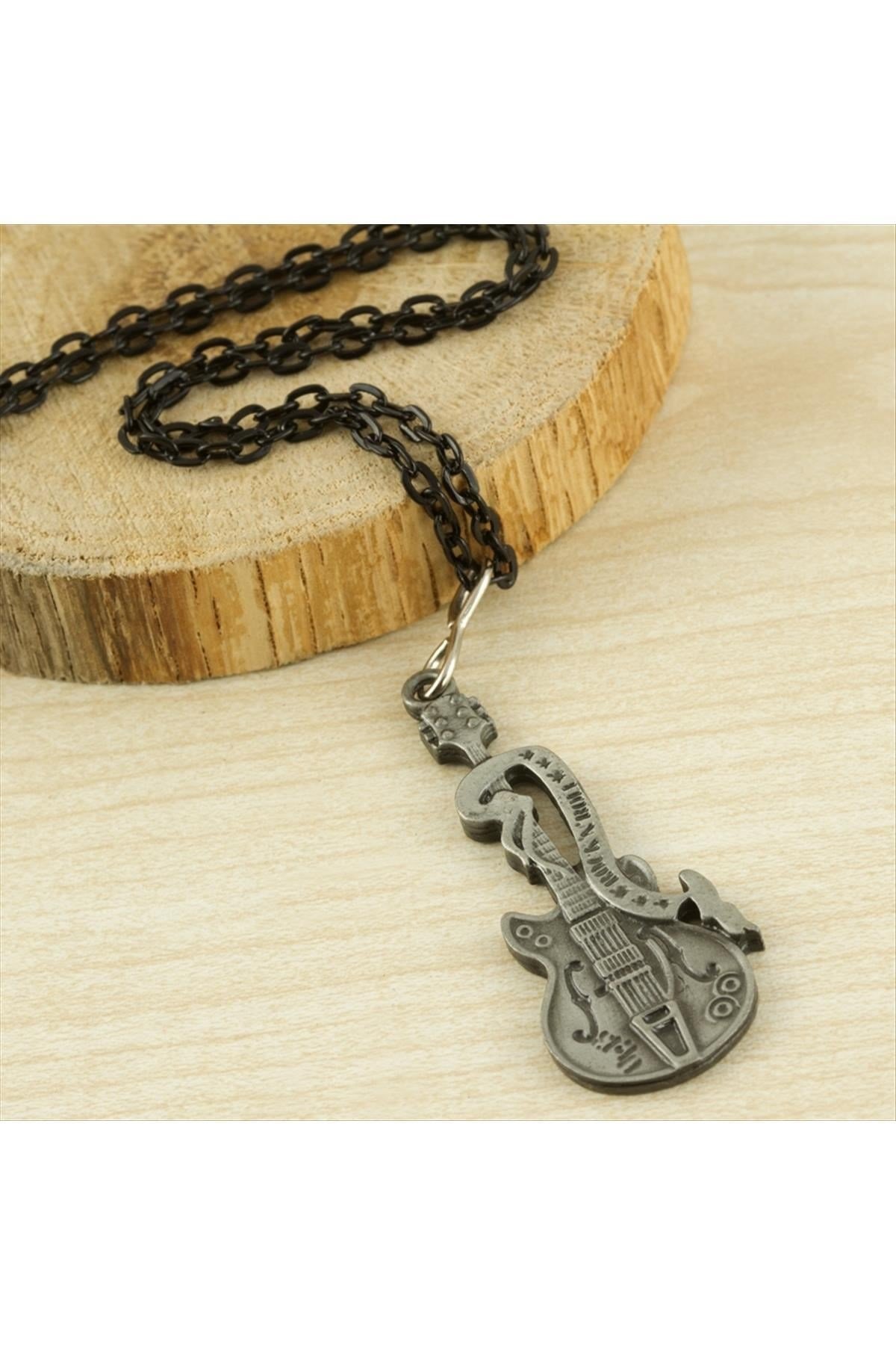 Gitar Metal Erkek Kolye
