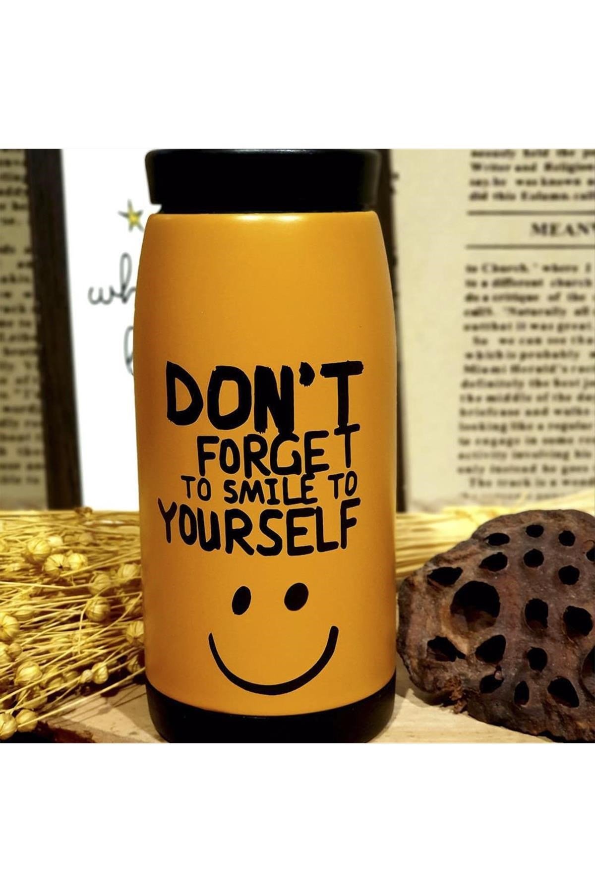 Gülümsemeyi Unutma (Dont Forget To Smile) Yazılı Paslanmaz Çelik Termos