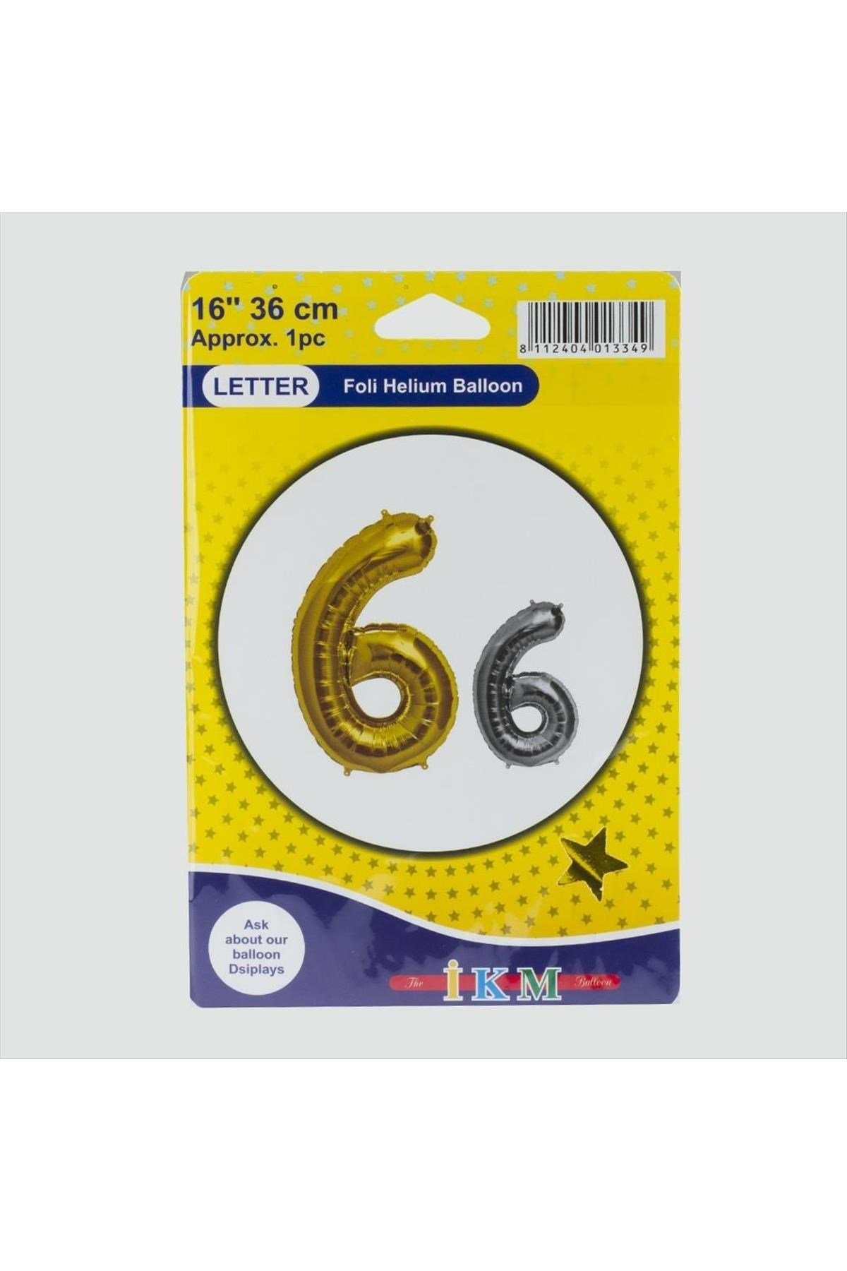Gümüş Renkli 16*36 Rakam Folyo Balon