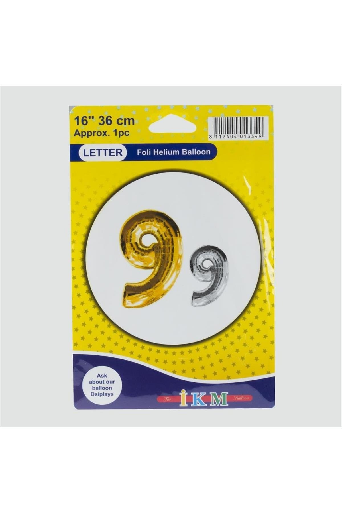 Gümüş Renkli 16*36 Rakam Folyo Balon