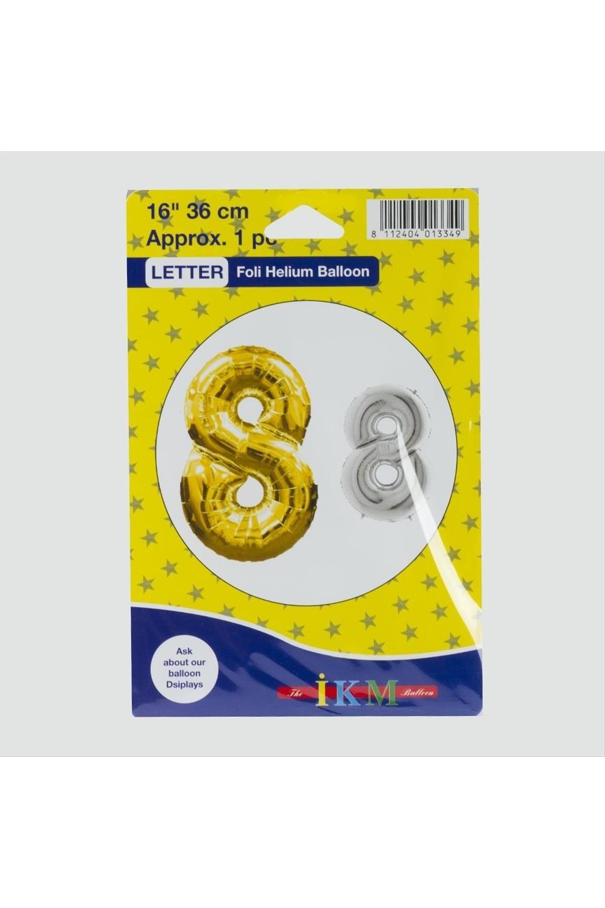 Gümüş Renkli 16*36 Rakam Folyo Balon