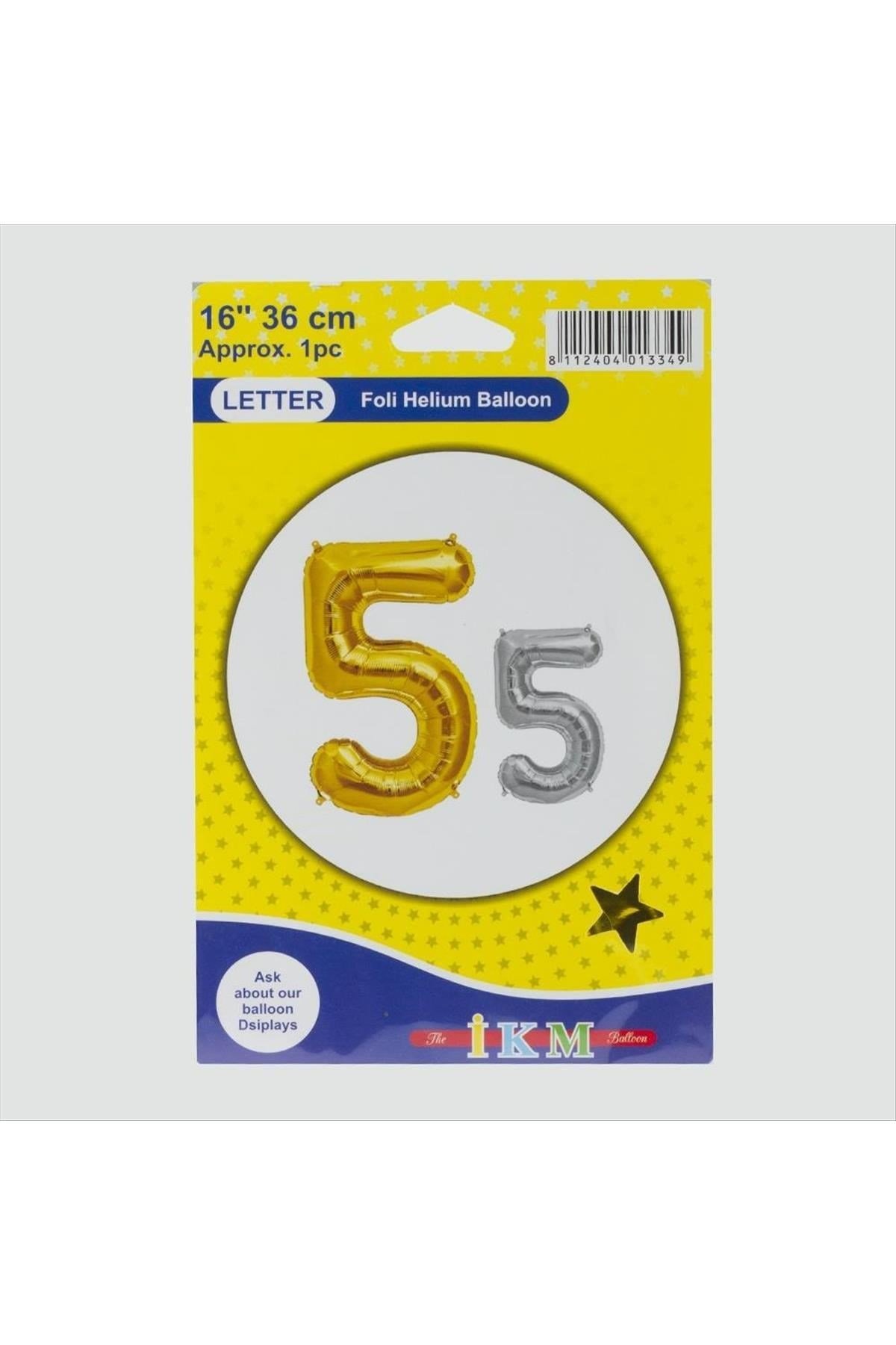 Gümüş Renkli 16*36 Rakam Folyo Balon