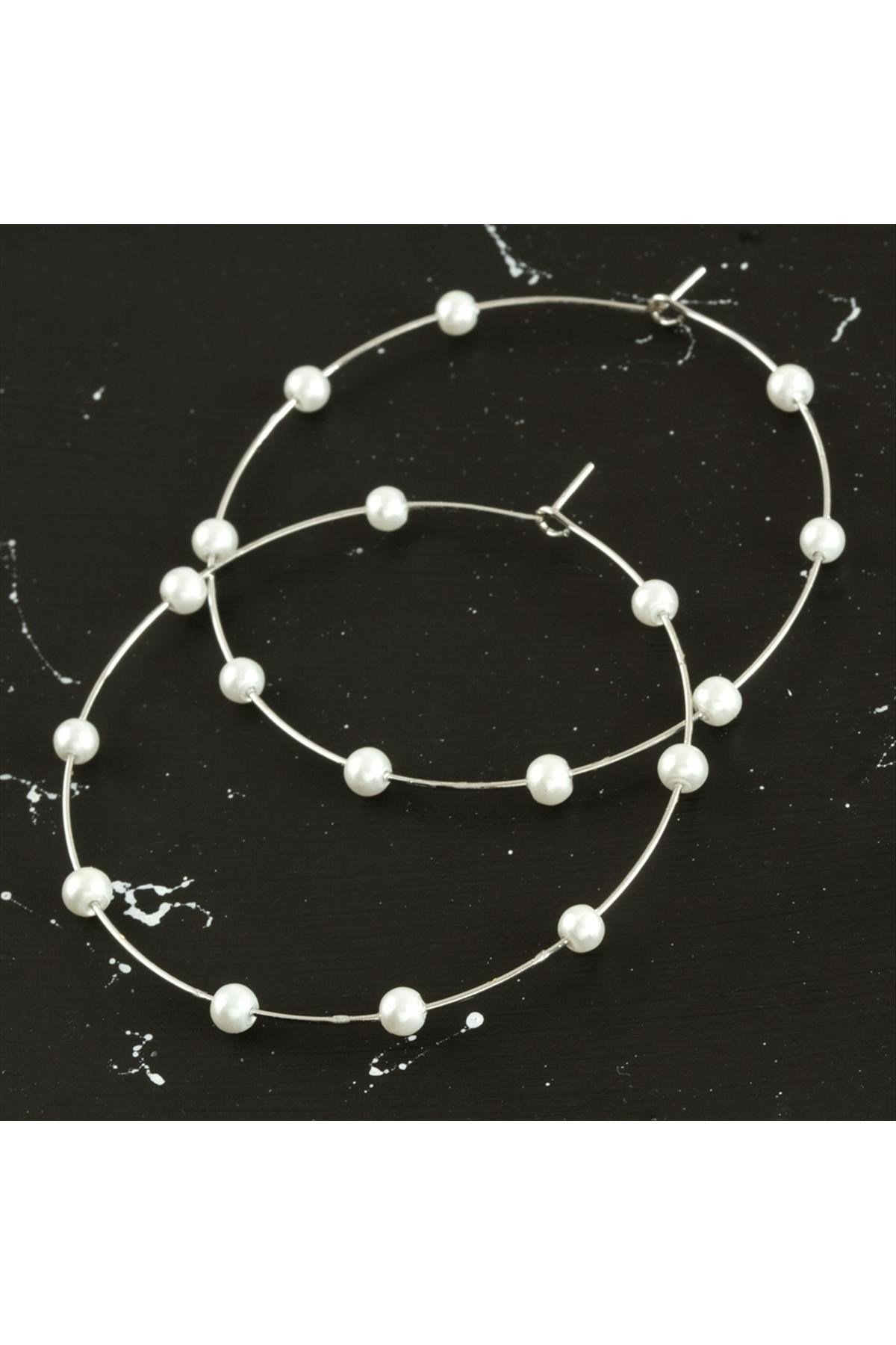 Halka İnci Küpe 5 cm