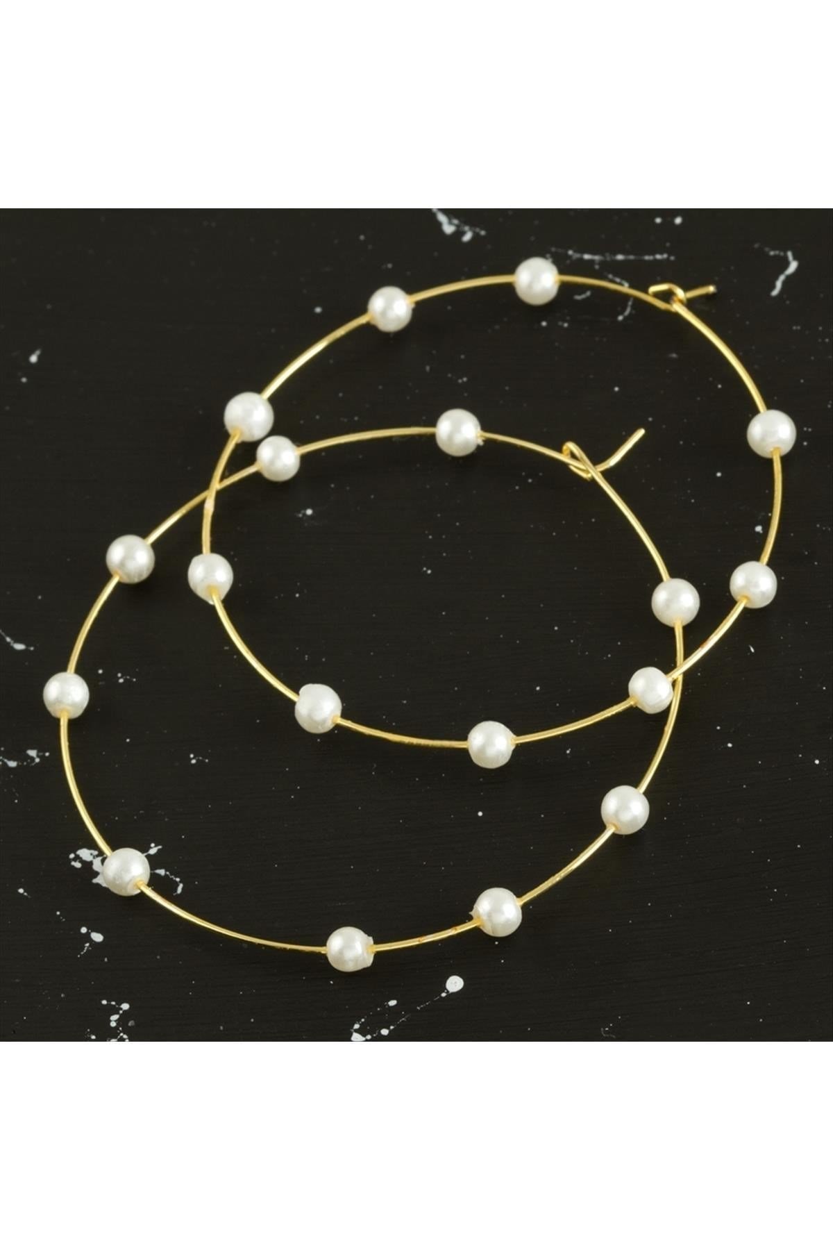 Halka İnci Küpe 5 cm