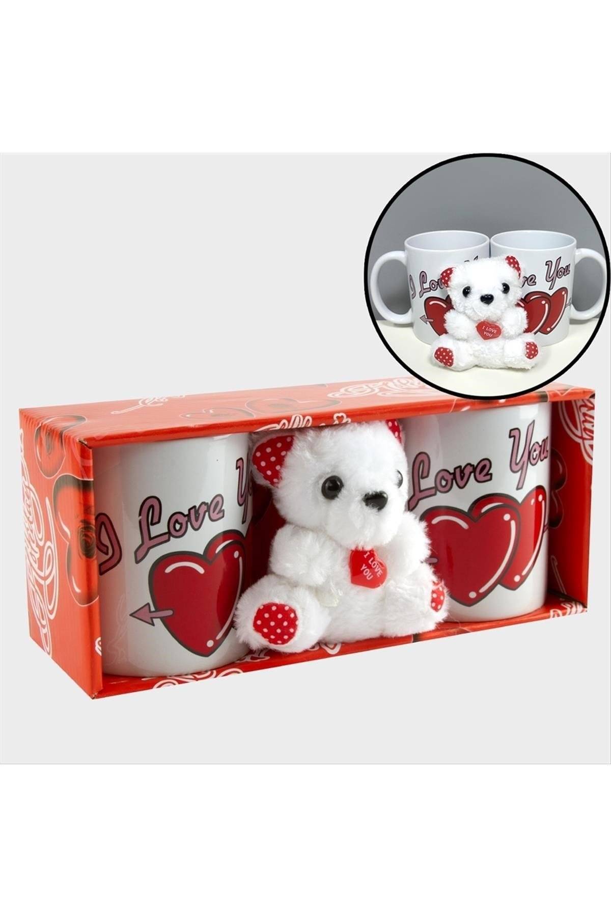 I Love You Ayıcıklı Kupa Bardak Set