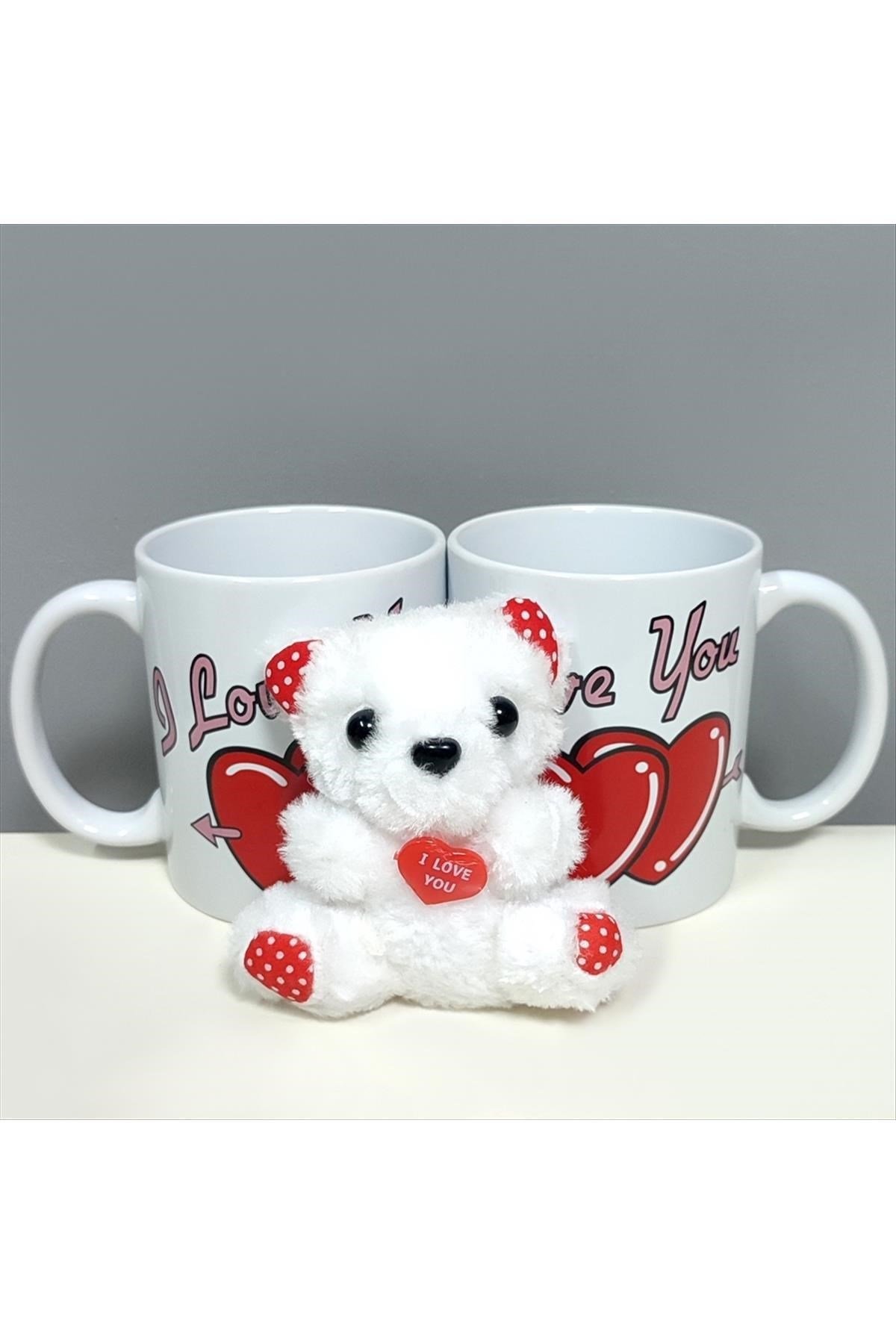 I Love You Ayıcıklı Kupa Bardak Set