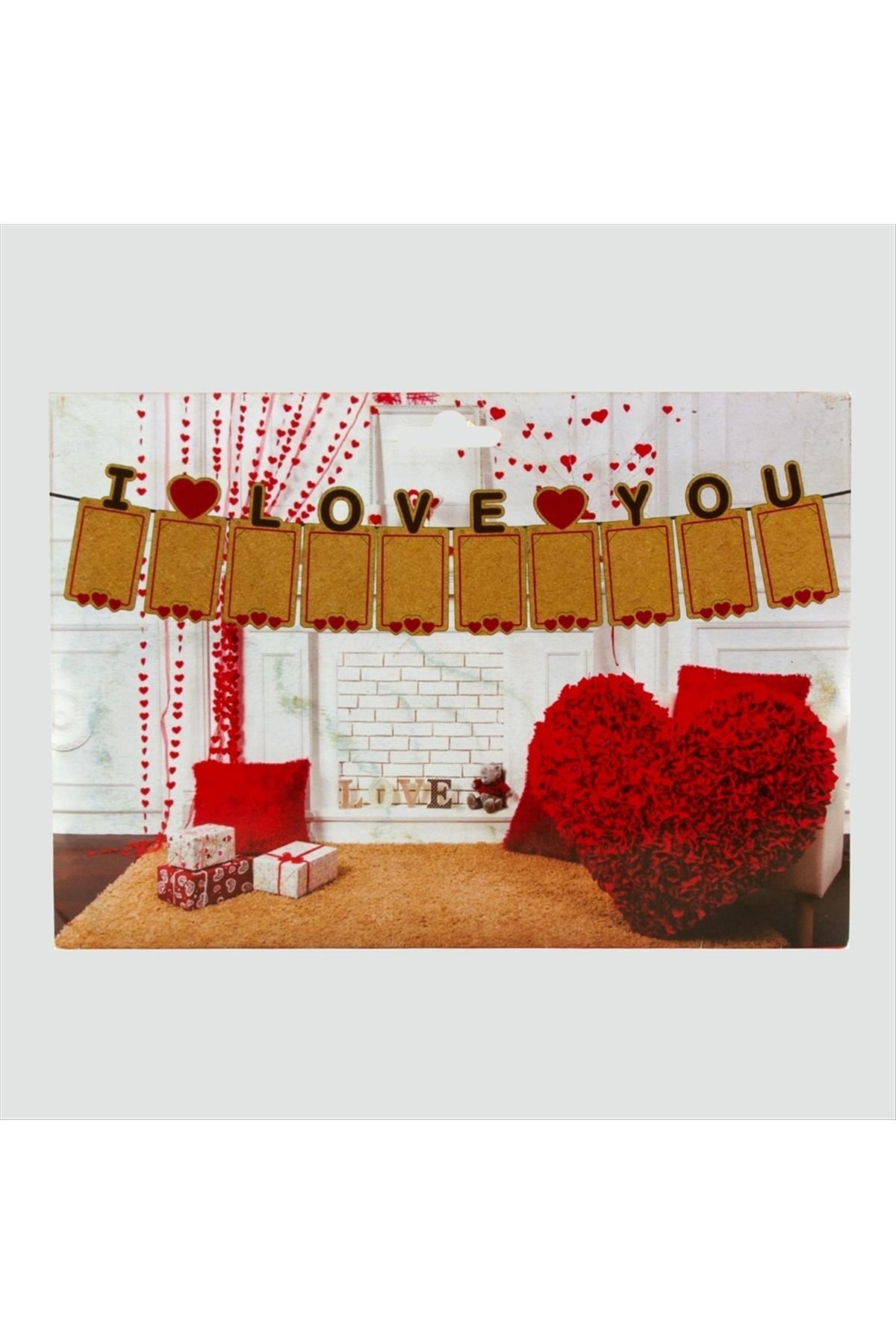 I Love You Çerçeveli Flama