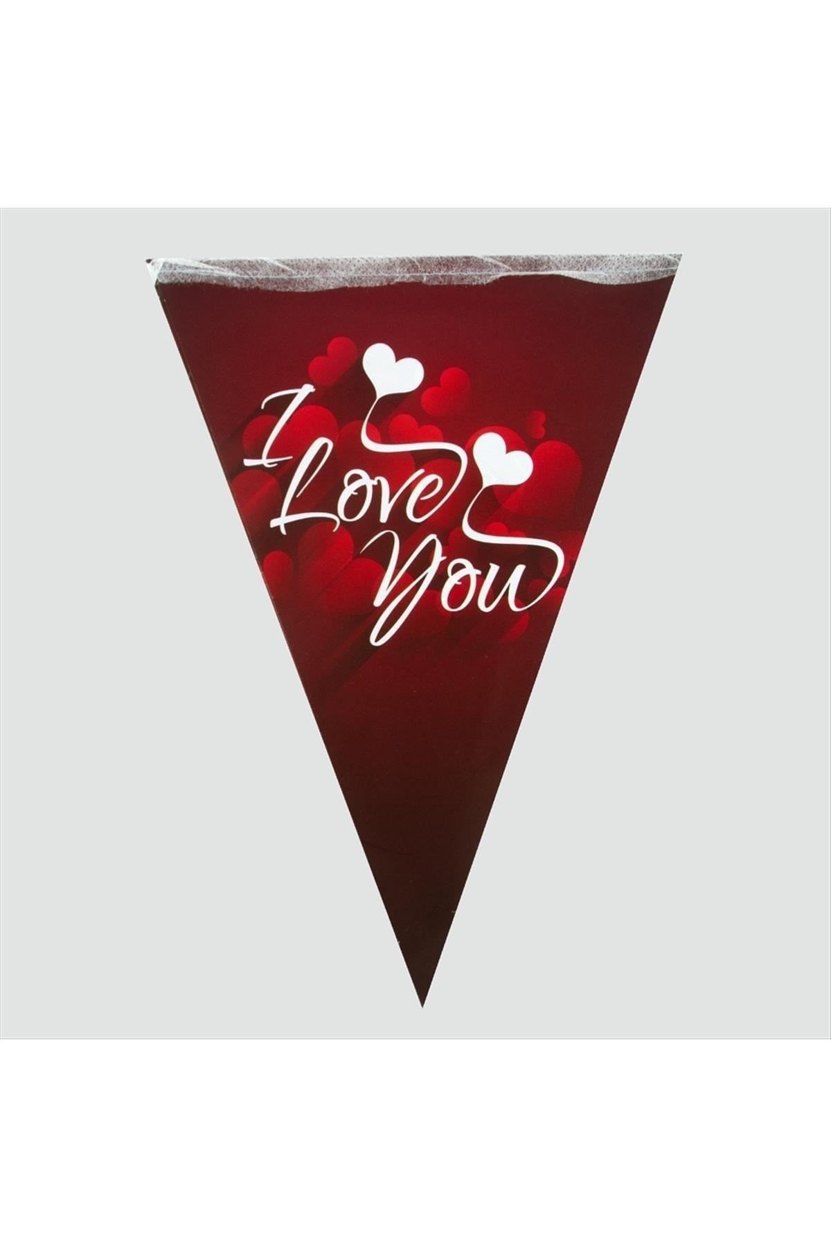 I Love You Yazılı Flama