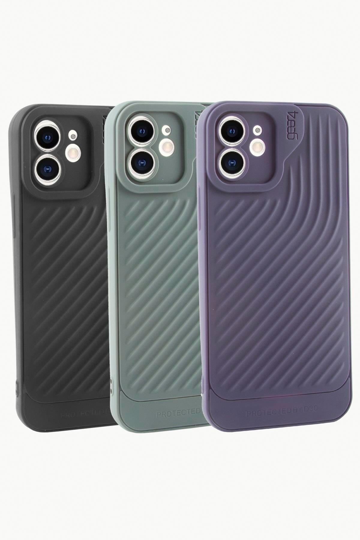 iPhone 11 6.1 Çizgili Lüx Gear Silikon Kılıf