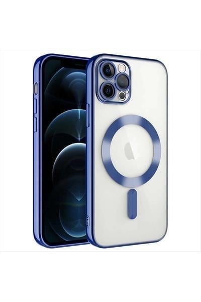iPhone 12 Pro Lüx Magsaff Lazer Silikon Kılıf (Kamera Korumalı)