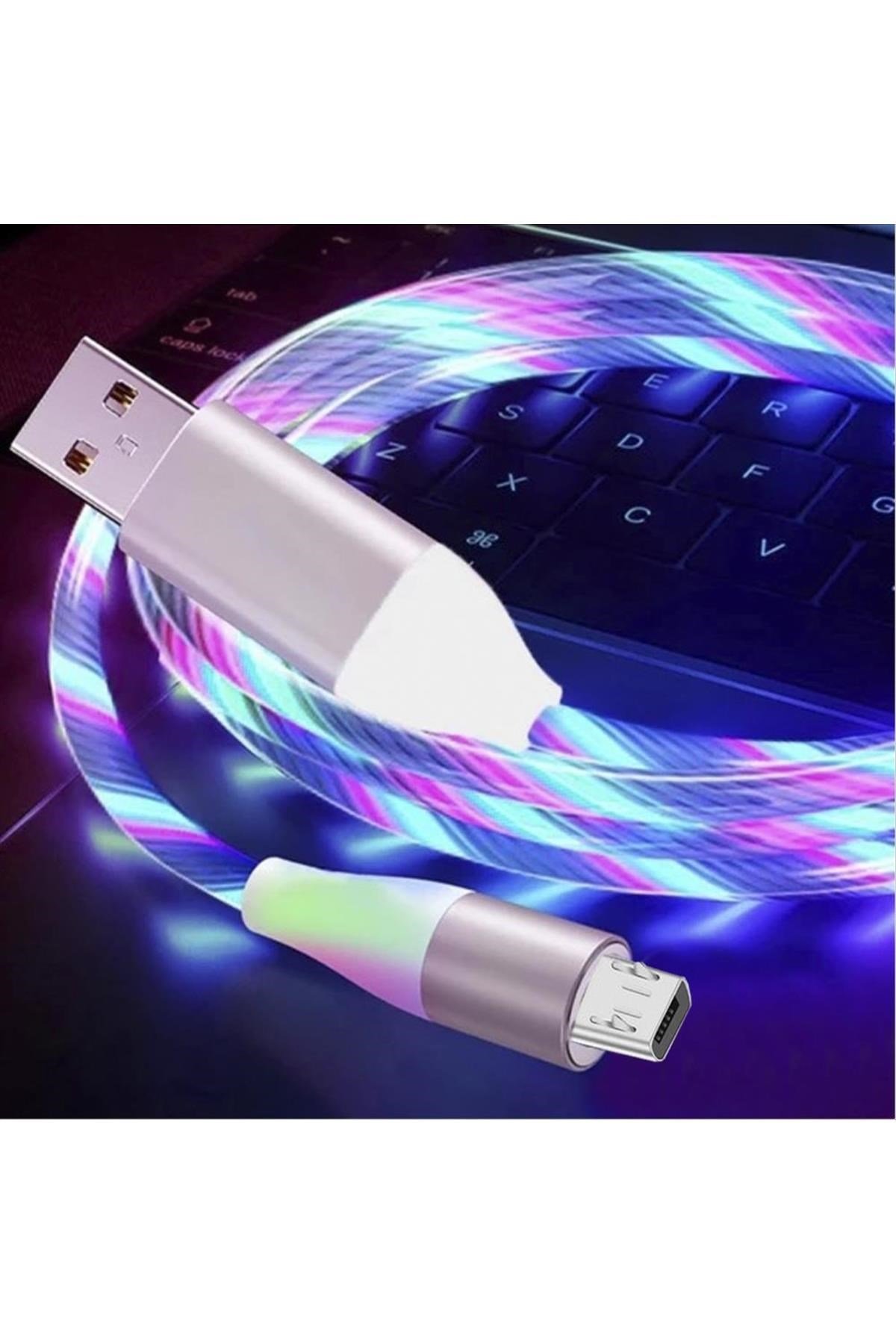 Işıklı Android USB Data Şarj Kablosu
